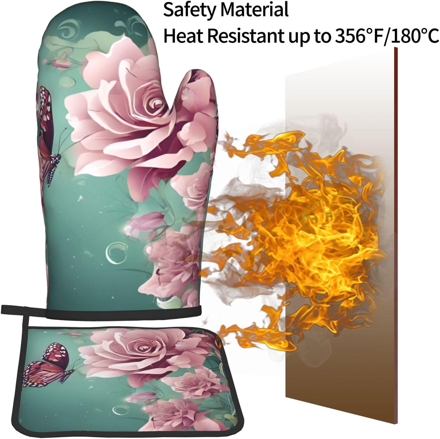 Floral Delight Oven Mitts Set