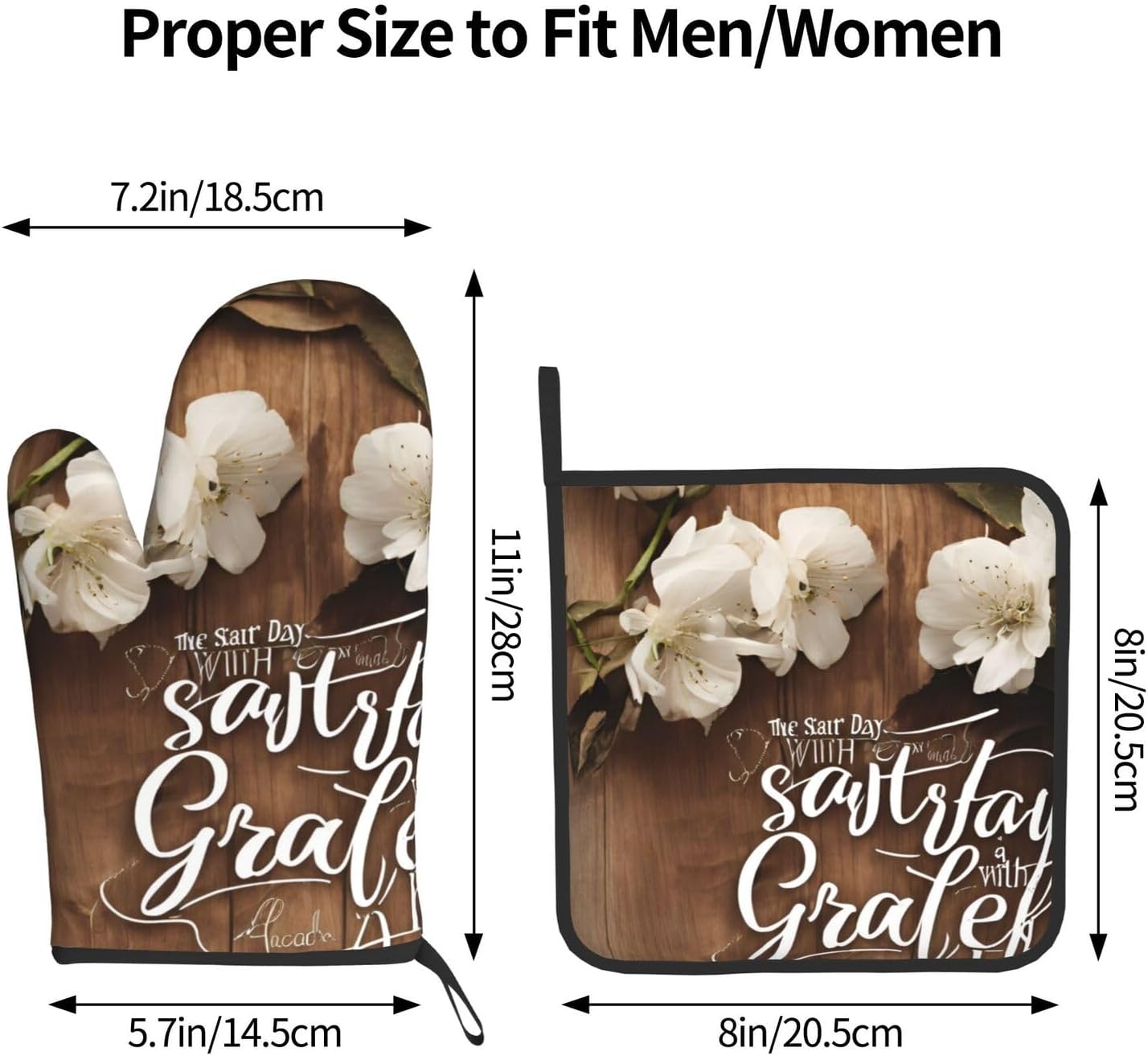 Quopvn Inspirational Quotes Oven Mitts and Pot Holders Set of 2