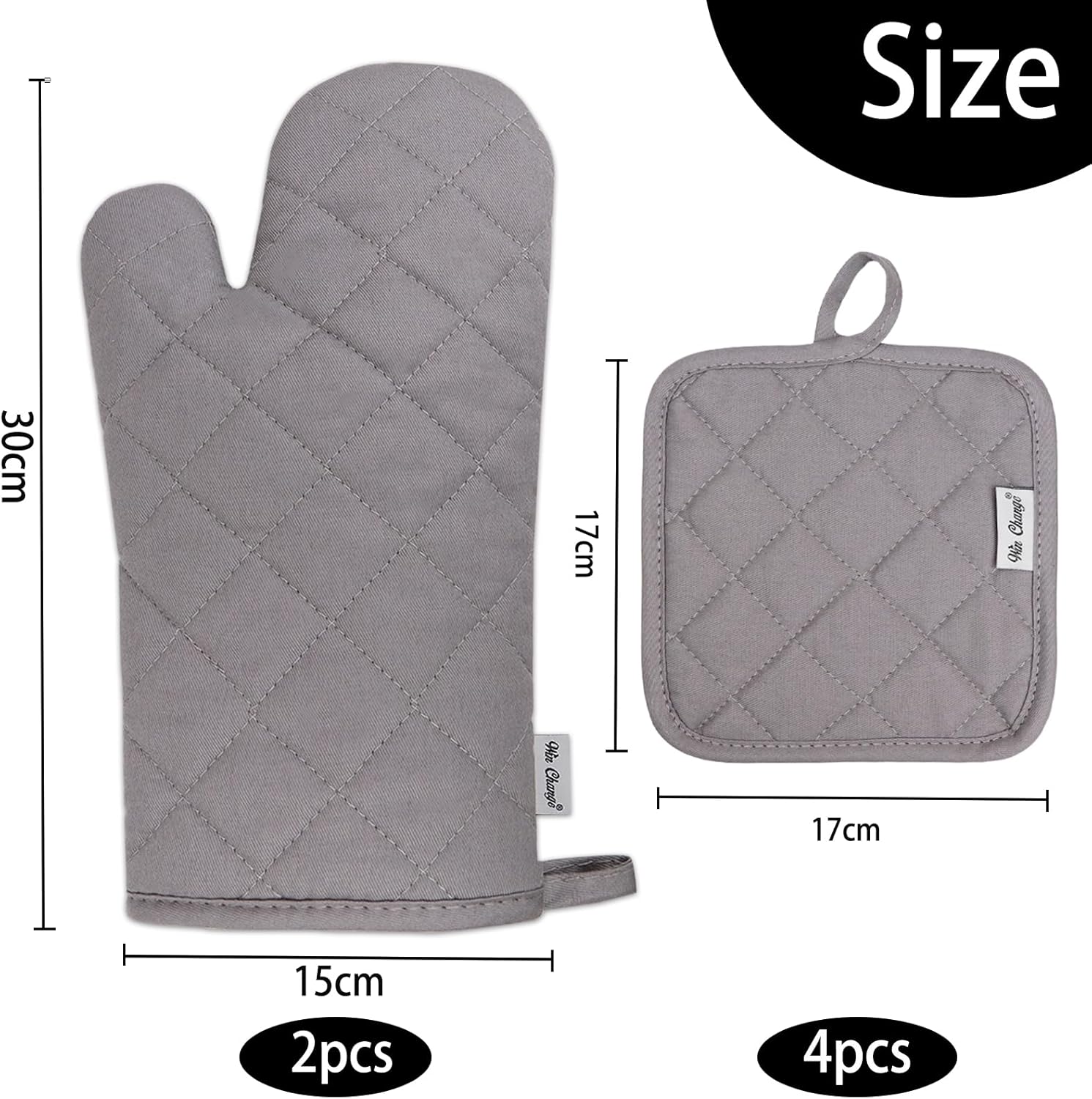 6-Piece Oven Mitts Potholders Set for Safe Cooking