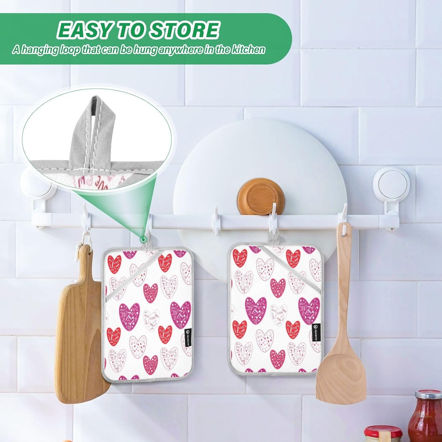 Heart Word Love 2-Pack Pot Holder Set