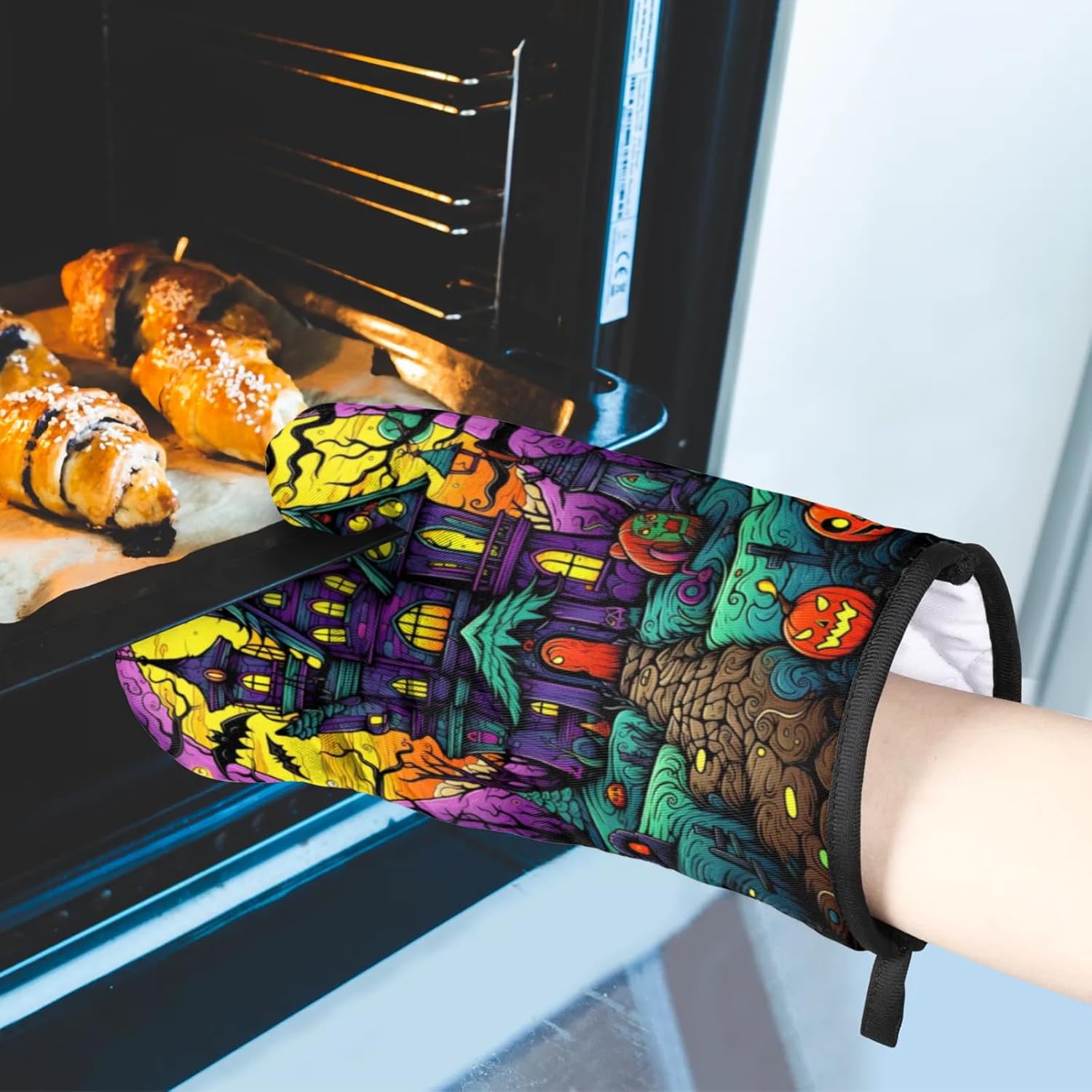 Aglebo Halloween Oven Mitt Set Safe Hands Heat-Resistant Pumps