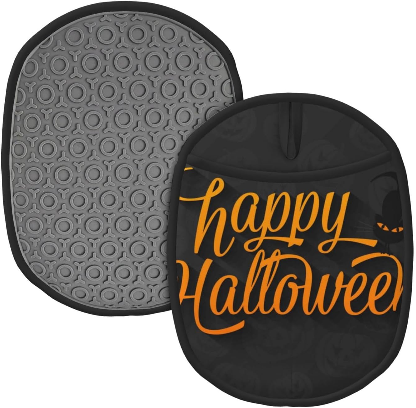 BERMEIZ Happy Halloween Oven Mitts Heat Resistant Non-Slip Silicone Kitchen Gloves 1