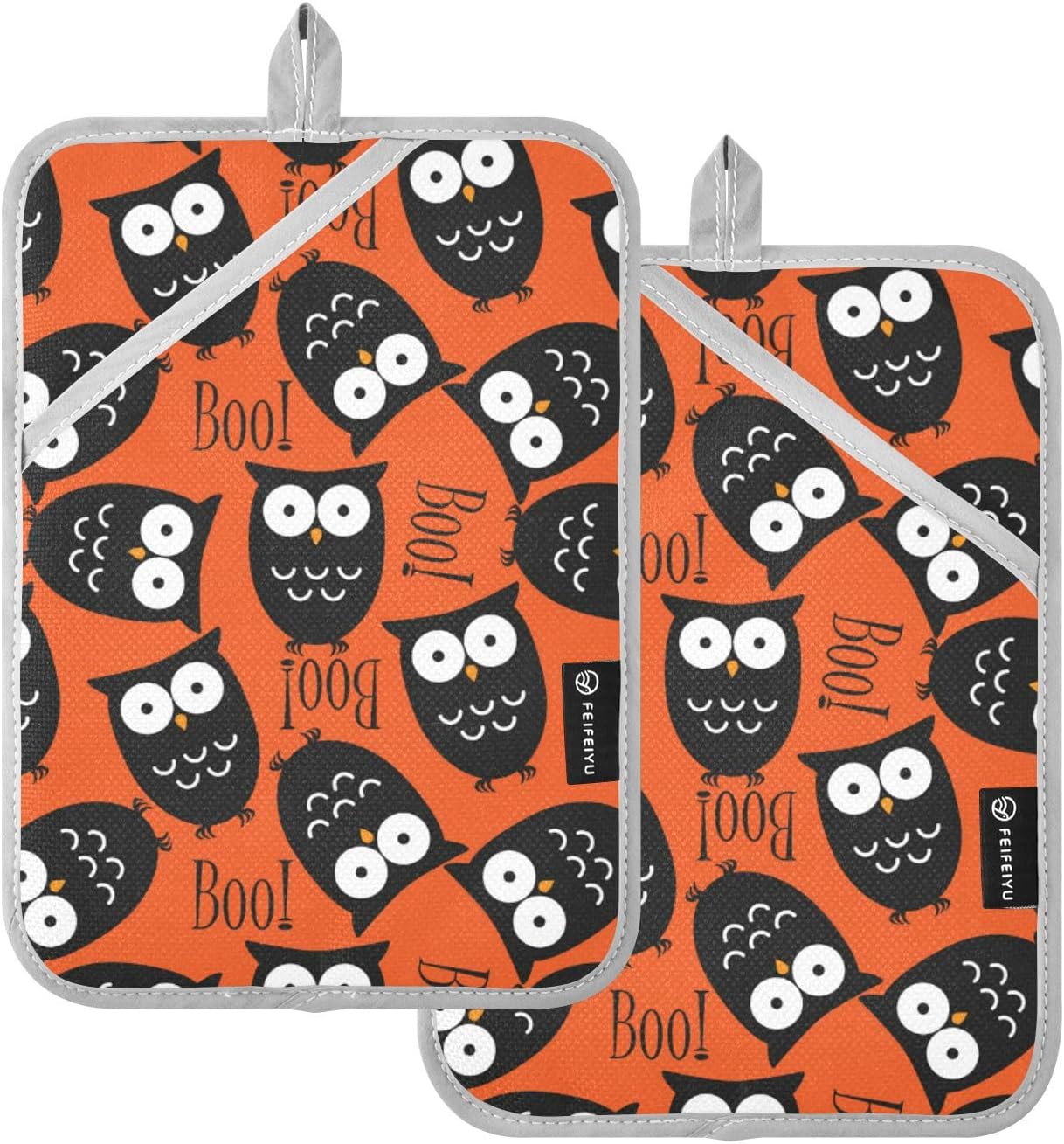 Halloween Cute Owls Potholders Set
