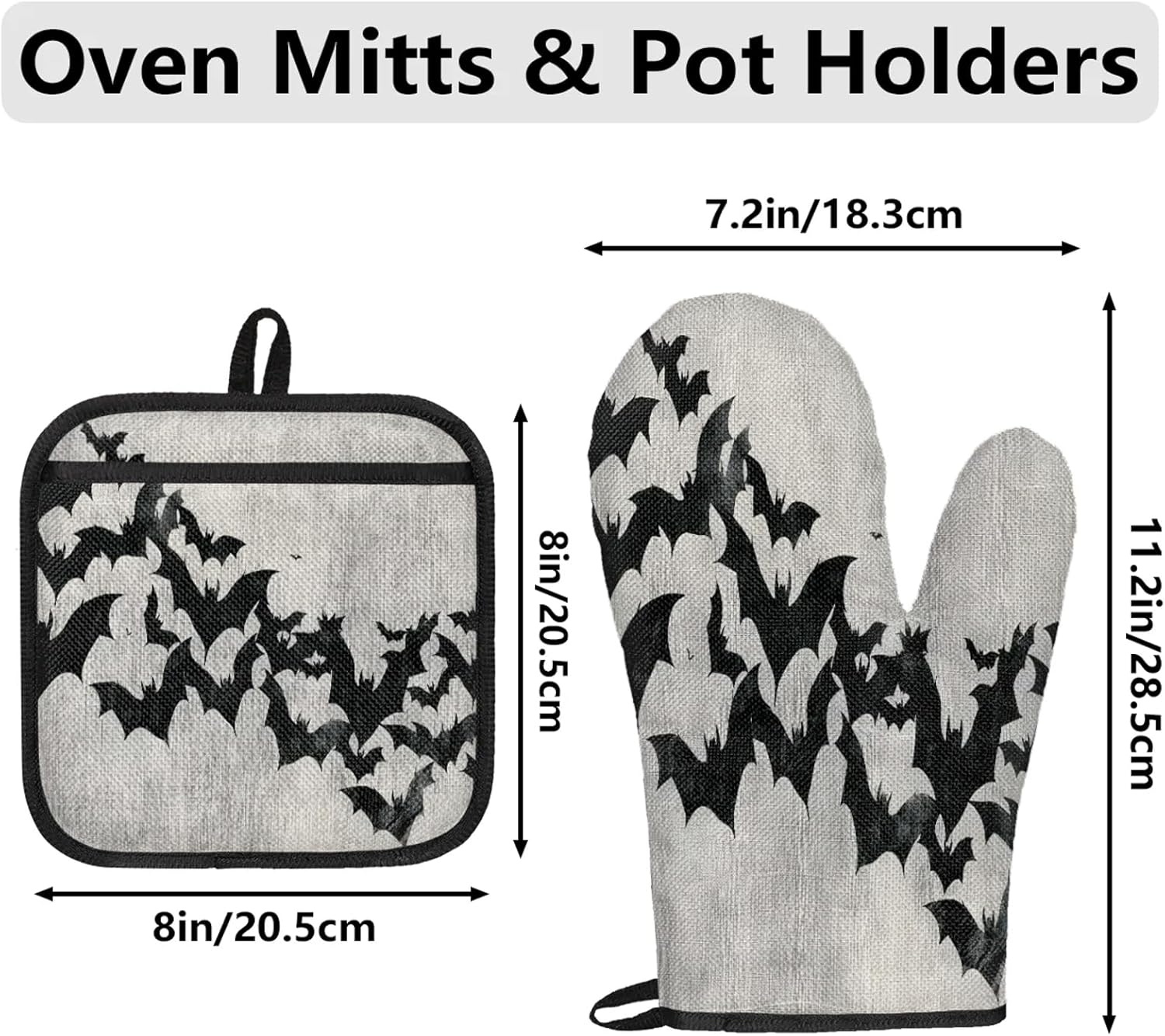 Trick or Treat Halloween-Themed Oven Mitts Potholders Set