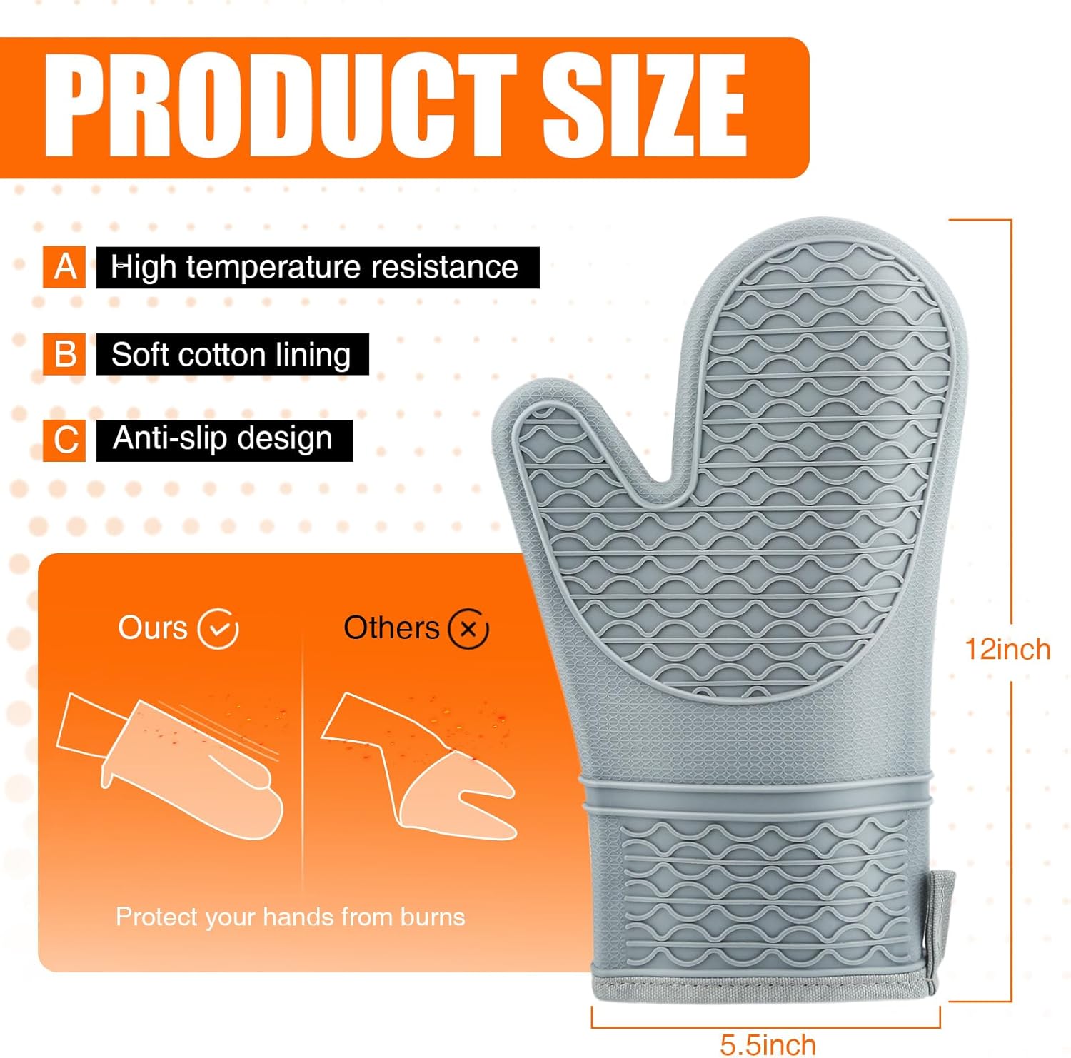 HEESEE Heat-Resistant Silicone Oven Mitts