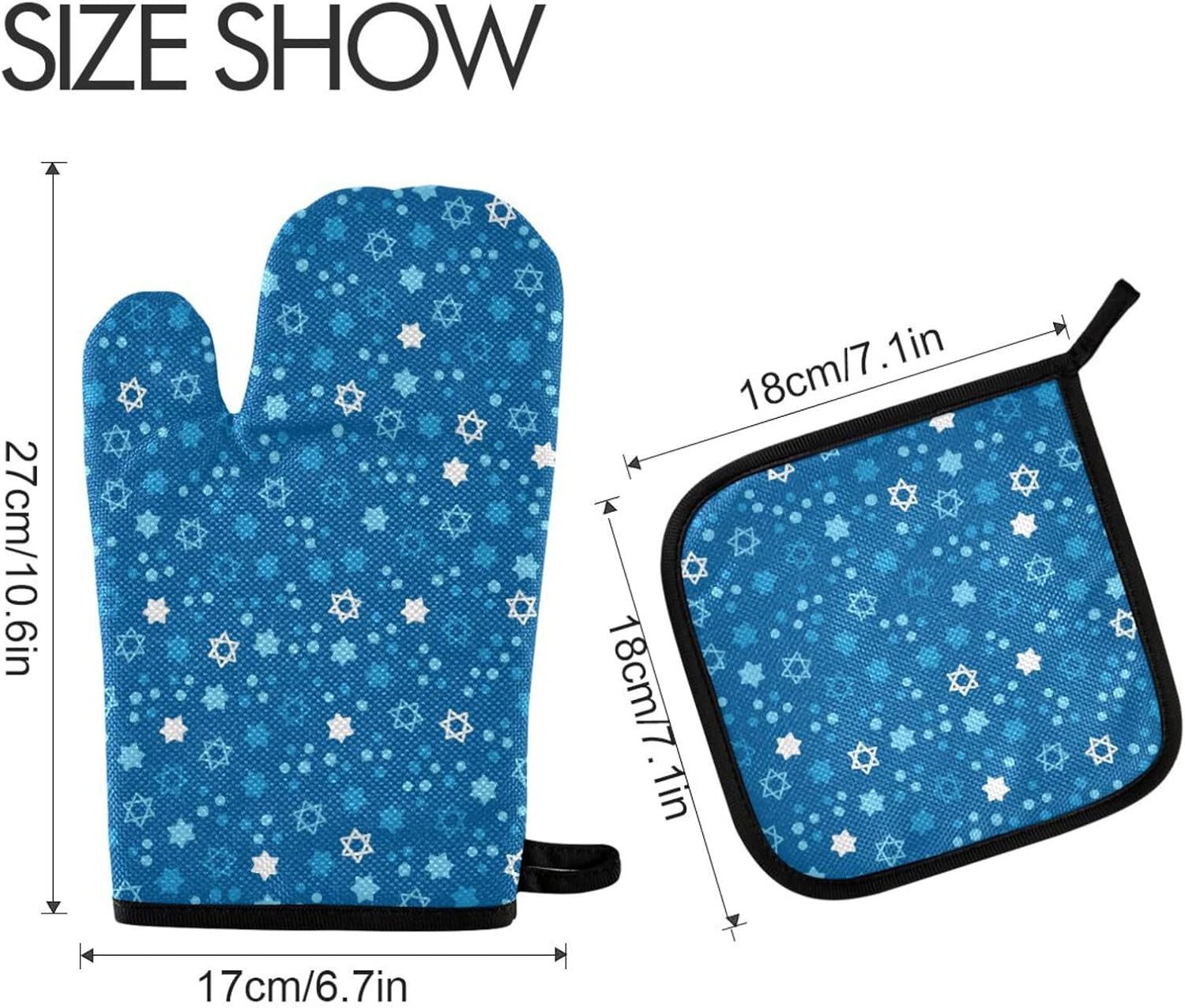 Amooorous Hanukkah Stars David Oven Mitts 2PCS