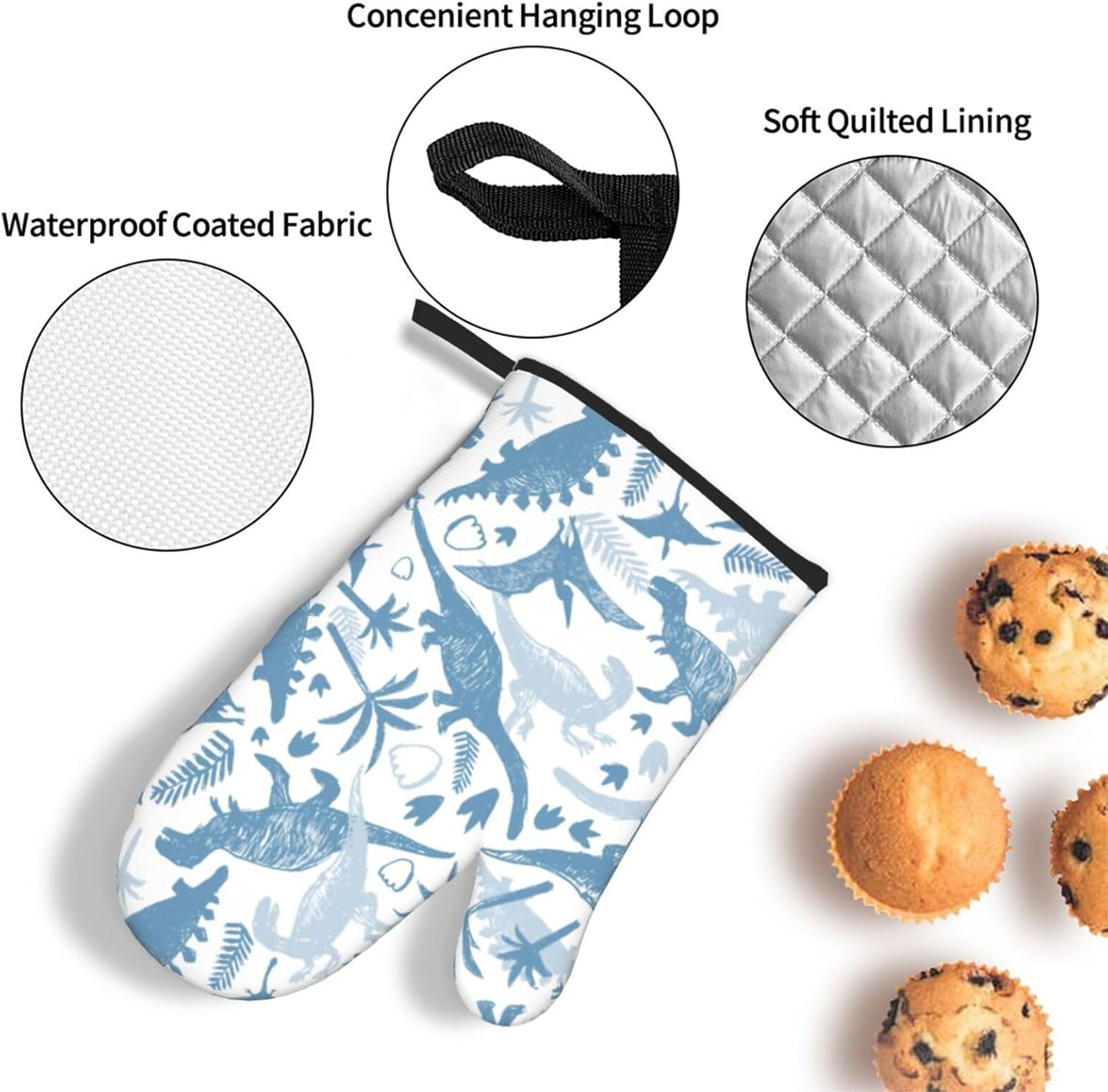 Dinosaur Oven Mitt Set with Pot Holders