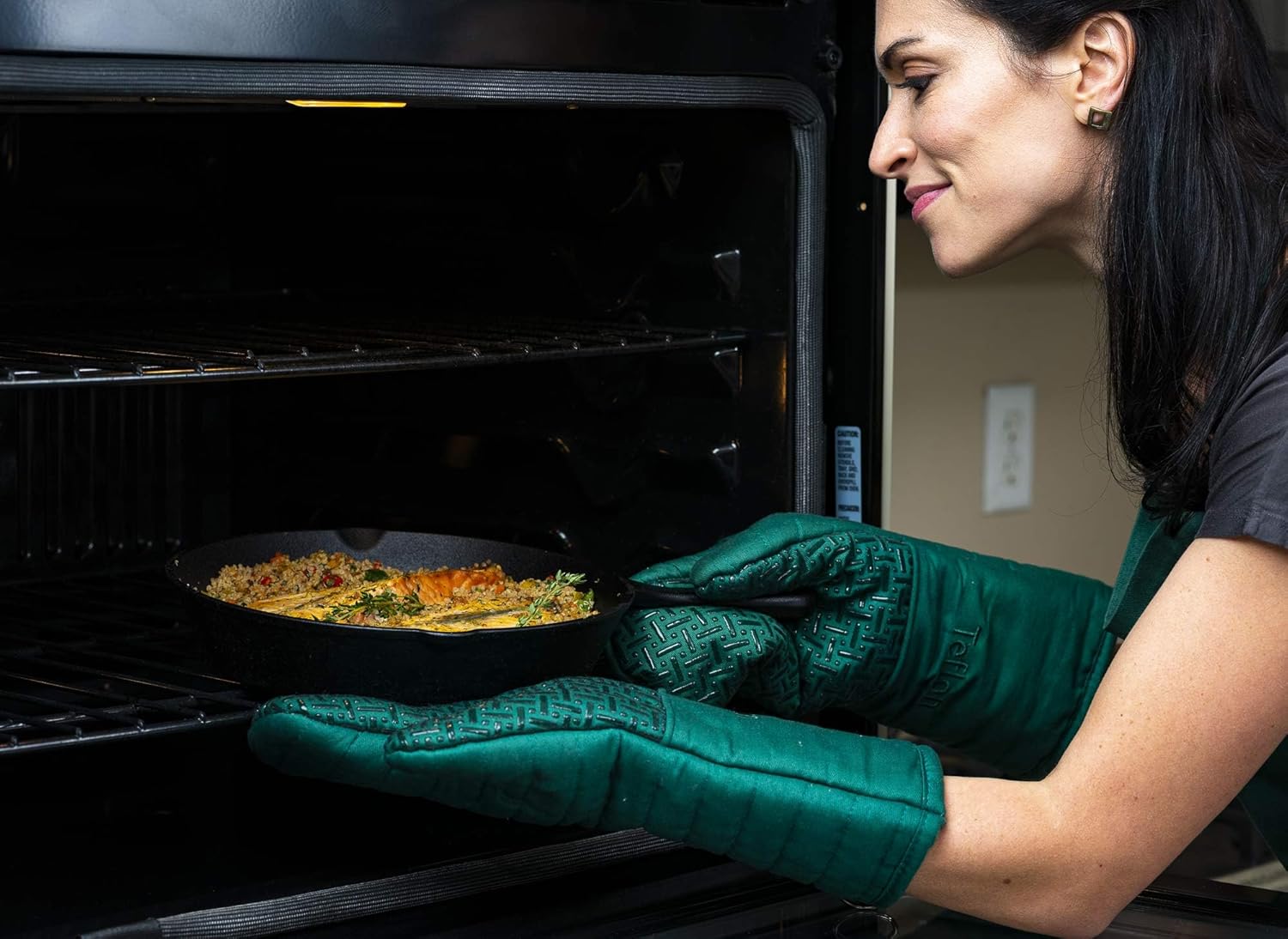 XLNT Extra Long Oven Mitts with Teflon EcoElite Finish