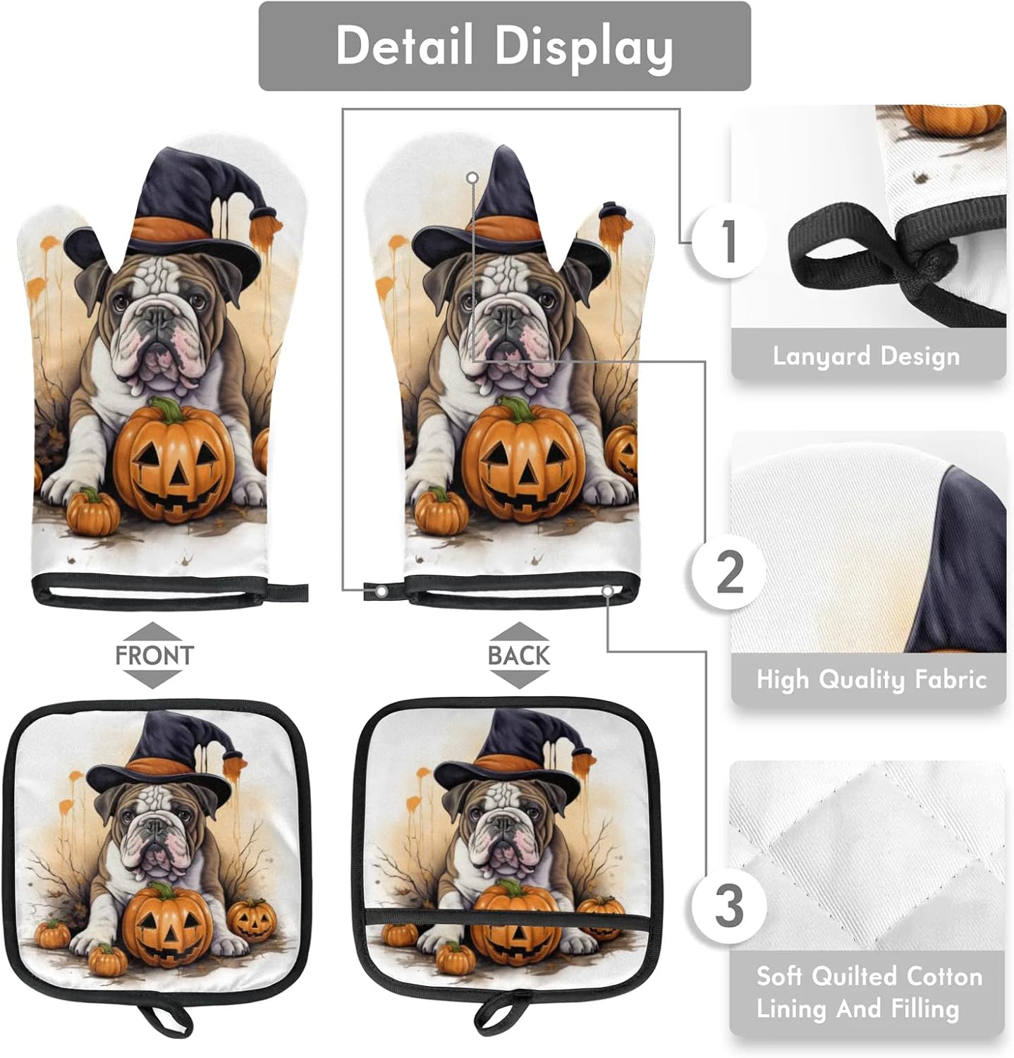 Aglebo Halloween Oven Mitts Pot Holders Set of 2 1