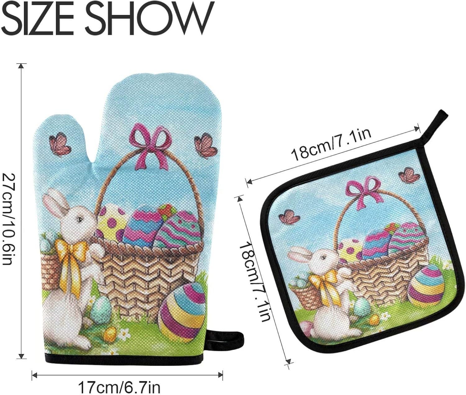 Happy Easter Bunny Oven Mitts