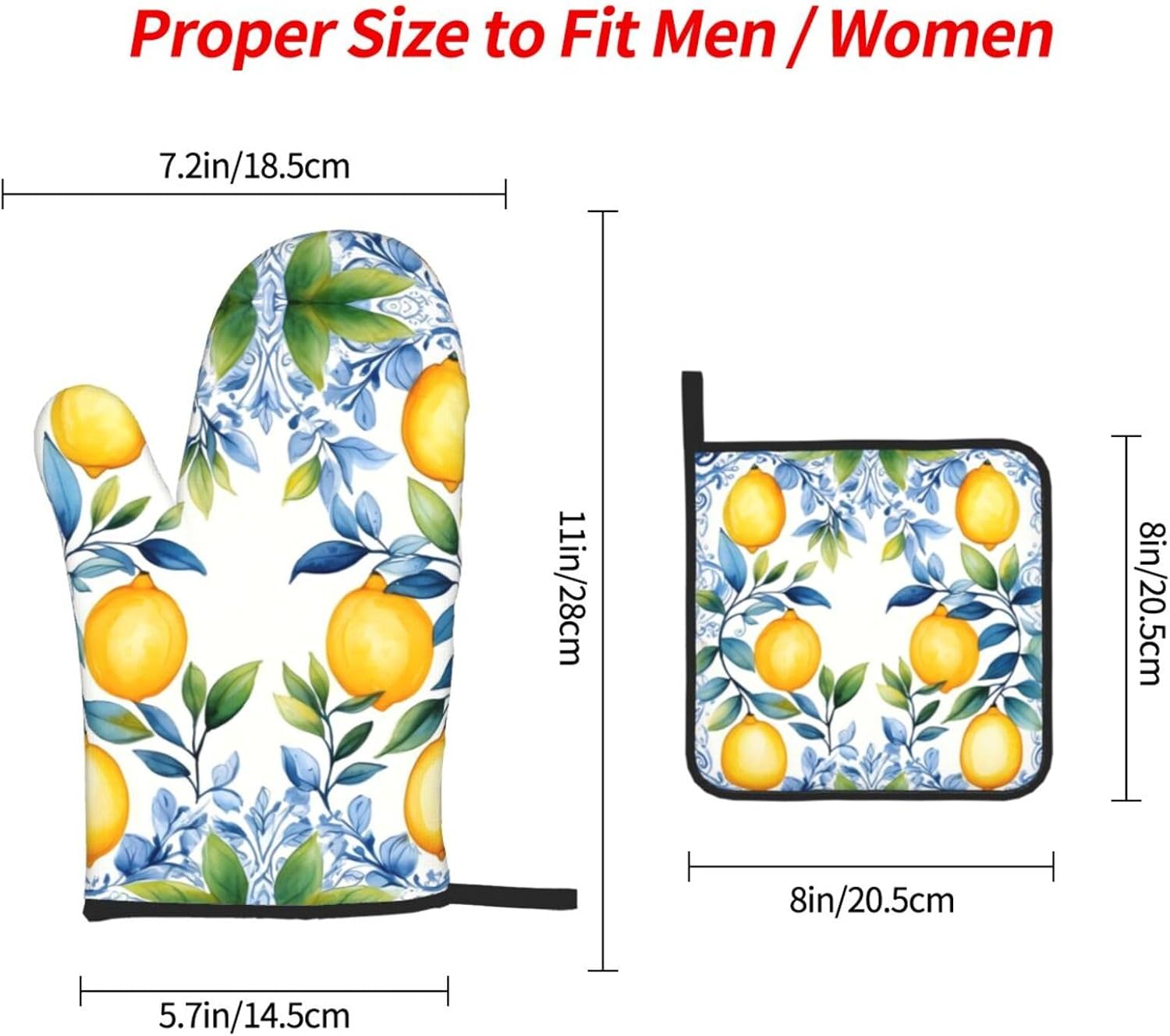 Edafol Oven Mitts and Pot Holders 3 Pack Set