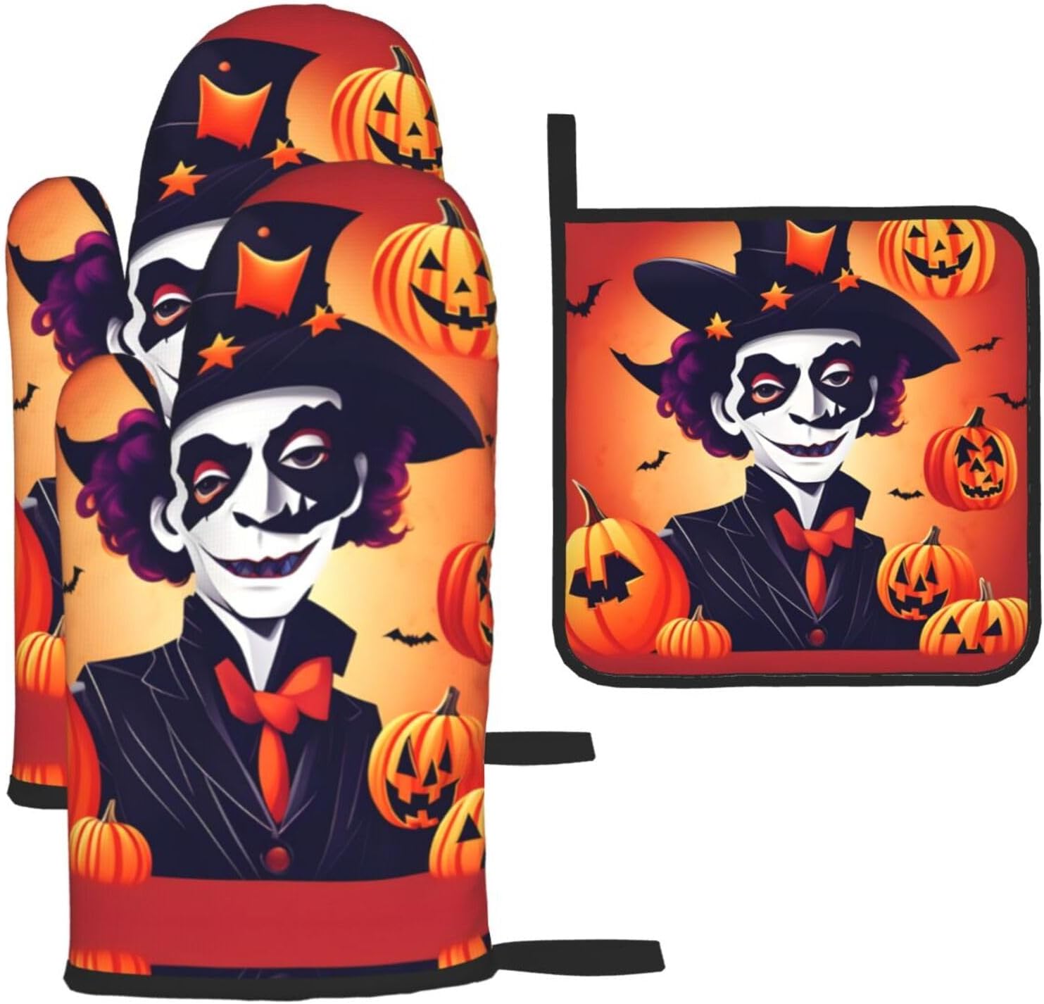 Happy Halloween esteems Oven Mitts Pot Holders Sets