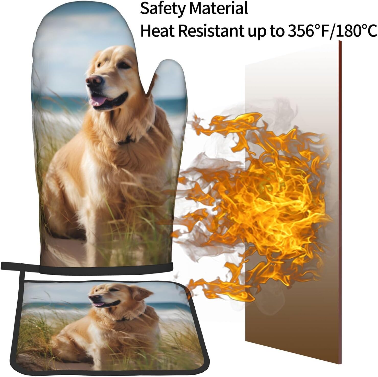 Golden Retriever Oven Mitts and Pot Holders Quopvn