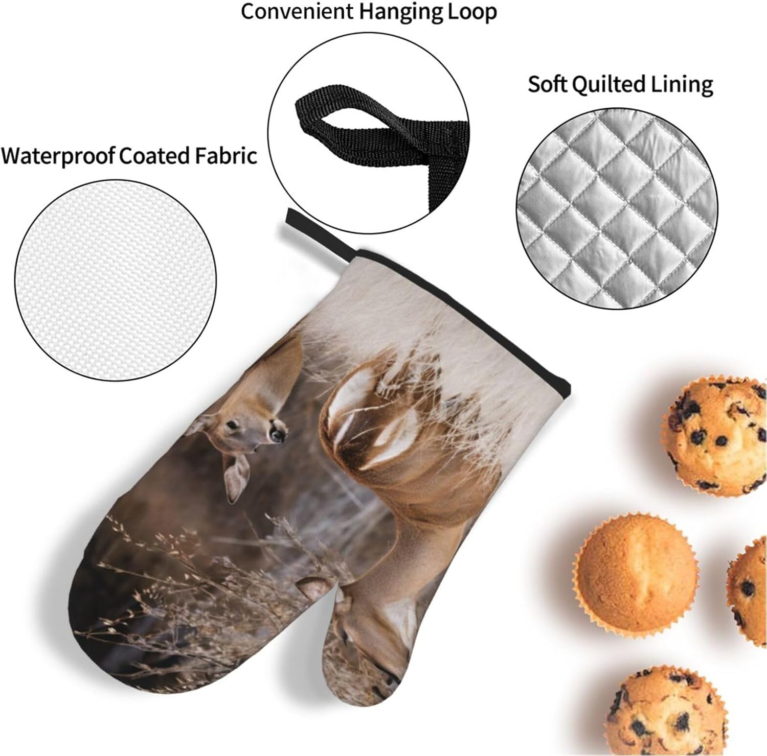 Free Whitetail Deer Oven Mitts Pot Holders 4pcs Set