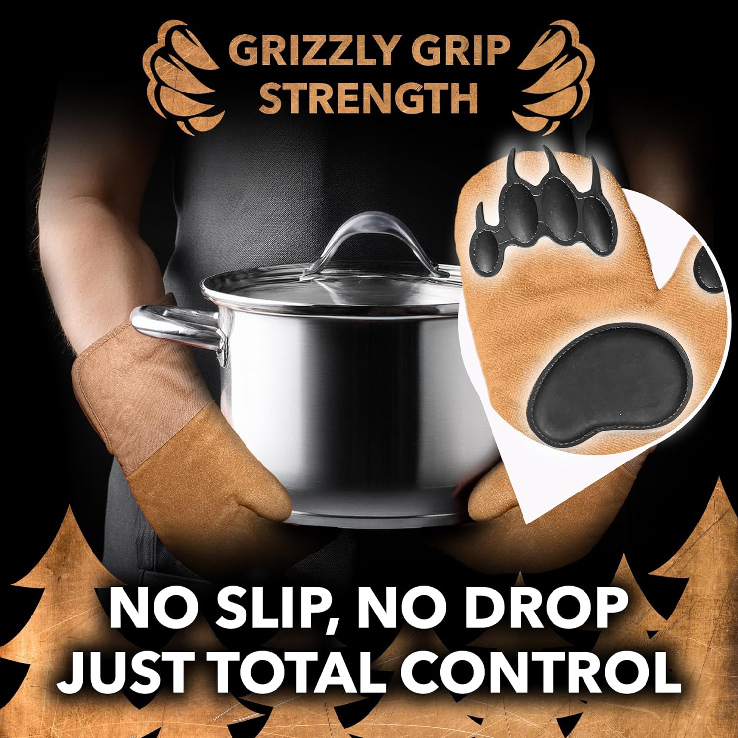 Disc Living Bear Paw Oven Mitt Set Heat-Resistant for Kitchen