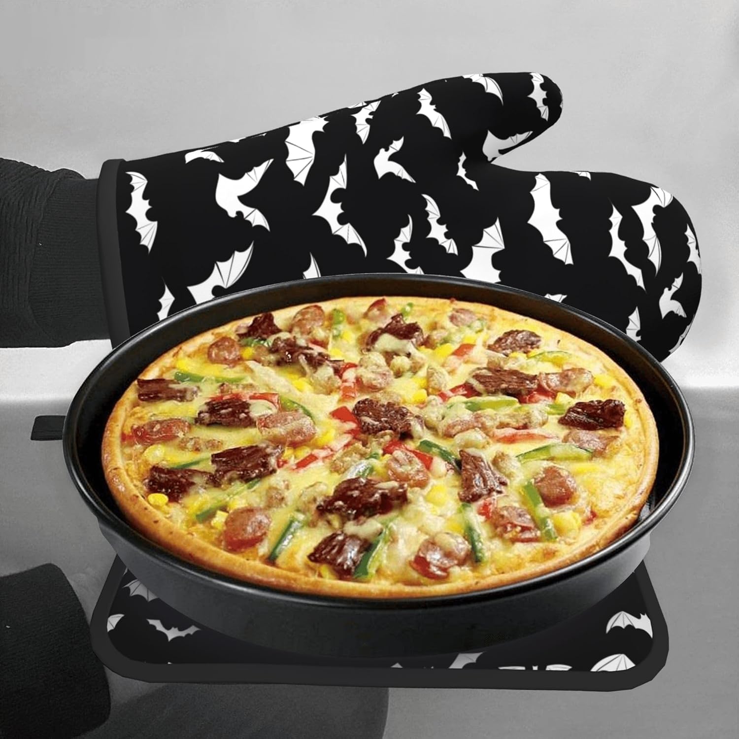 Oven Mitt Pot Holder Set for BBQ Cooking