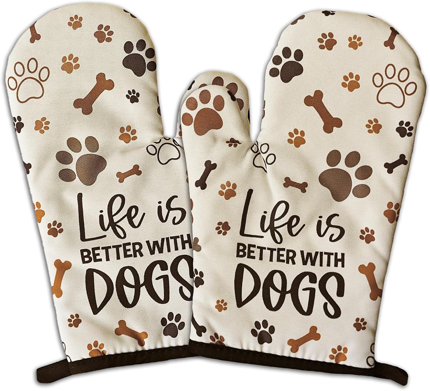 GOSJINNK 2 Pcs Funny Dogs Oven Mitts Set Heat Resistant