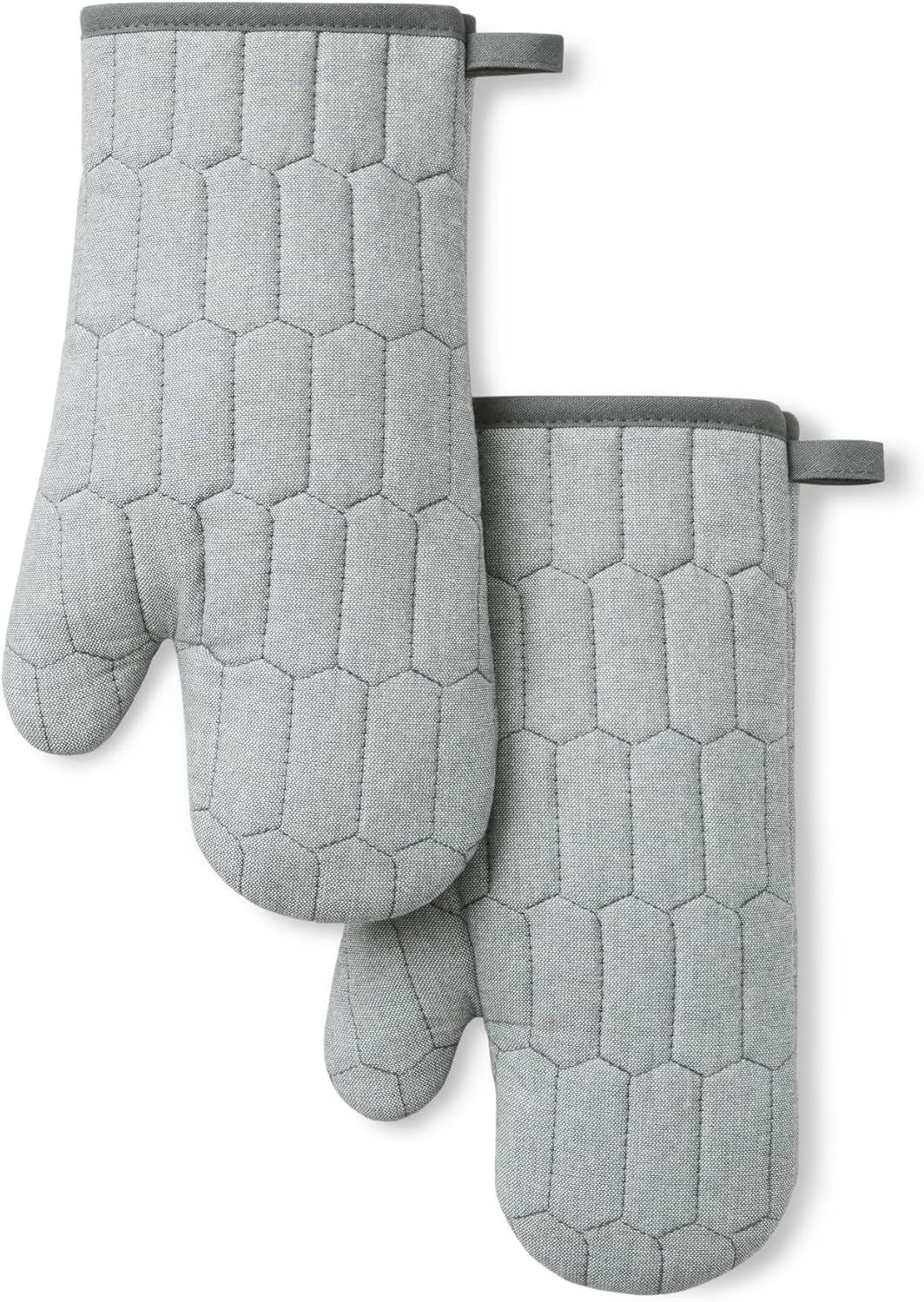 Martha Stewart Honeycomb Quilted Chambray Oven Mitt 2-Pack Set