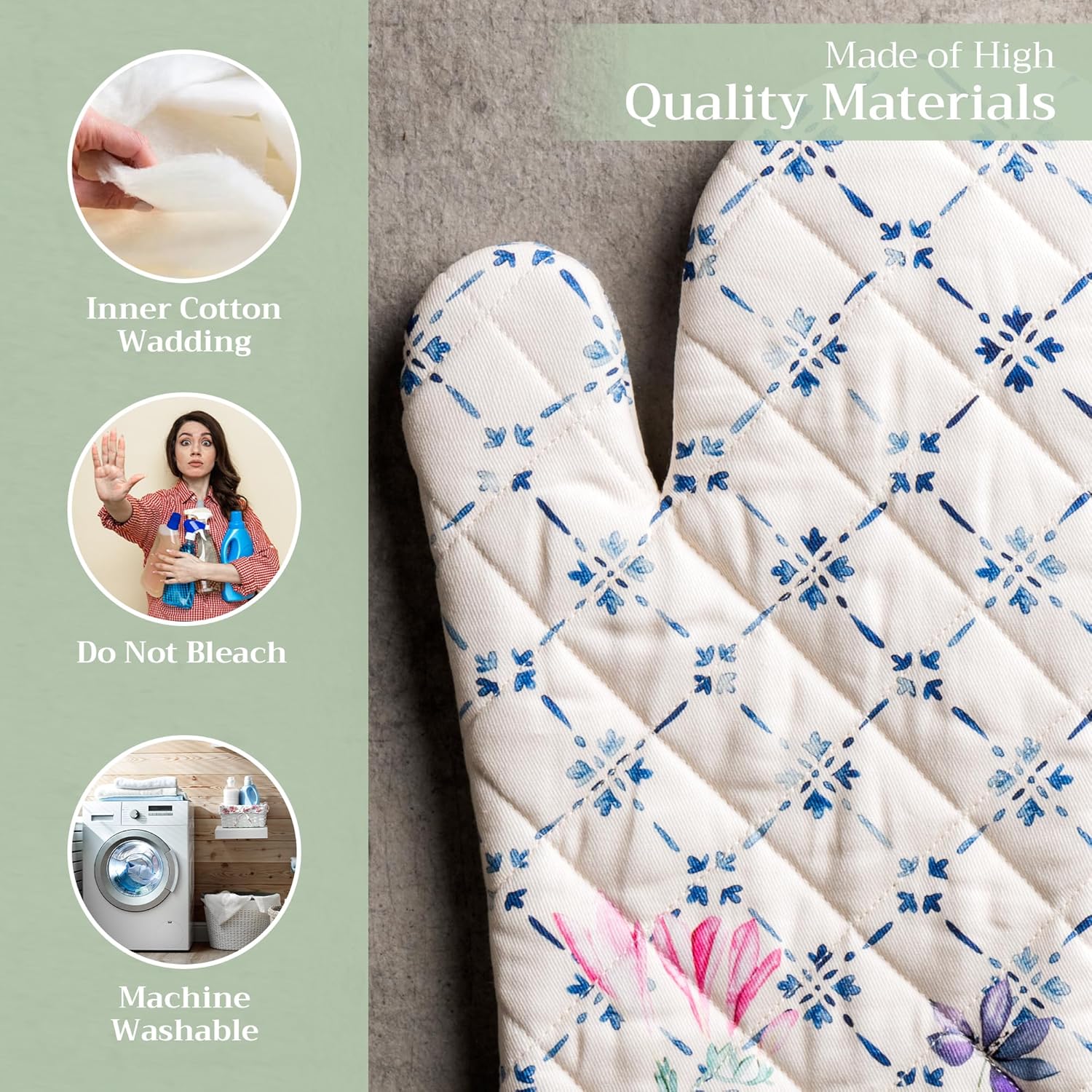 Crisp Comfortable Oven Gloves