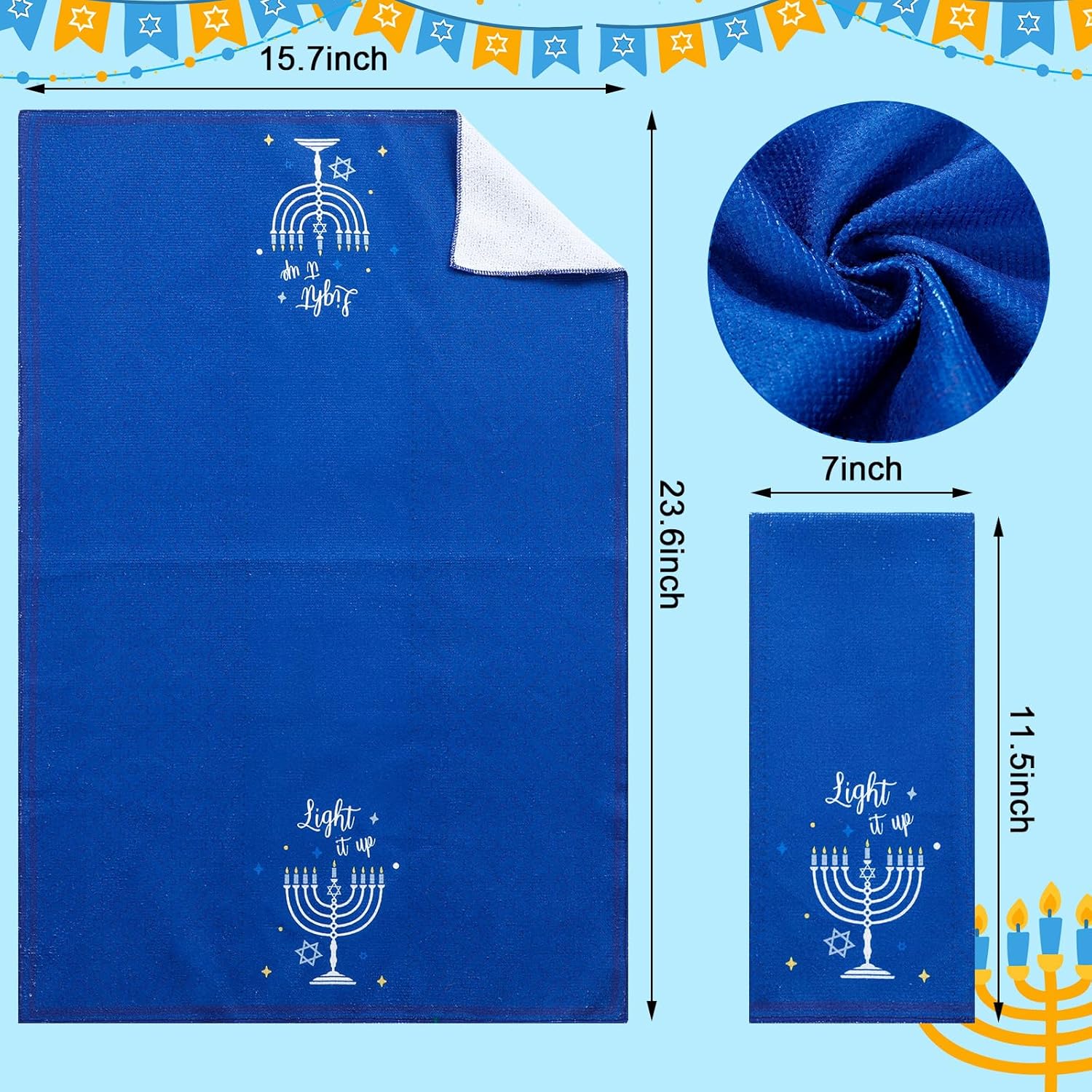 Ziliny Hanukkah Apron Mitts Towels Set for Kitchen