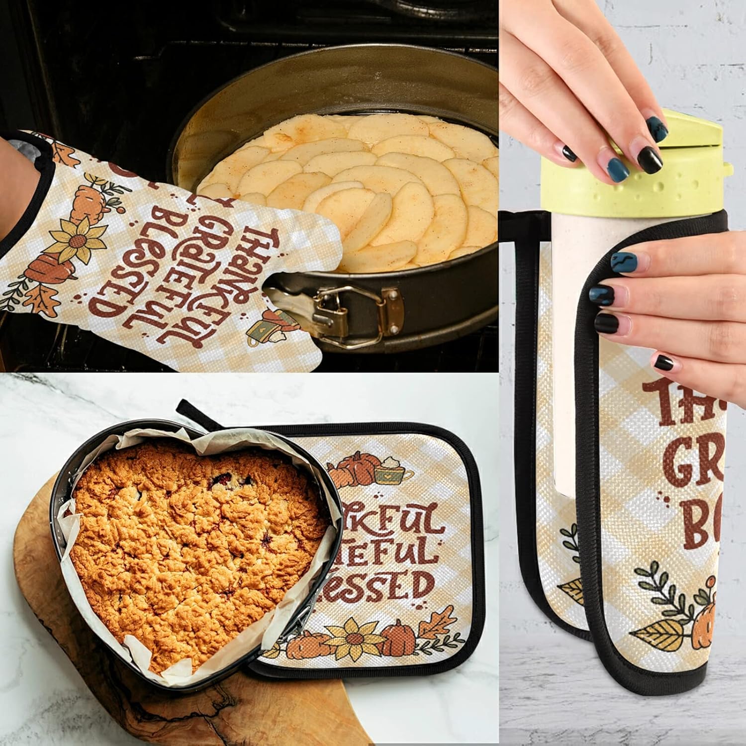 Grateful Globes Oven Mitt Set