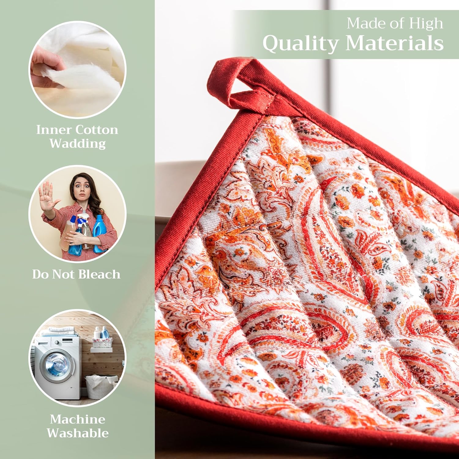 Maison d Hermine 8x8 Cotton Potholder Set of 2
