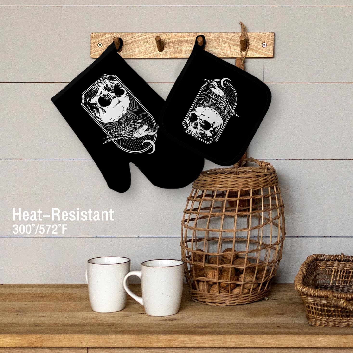 Gothic Skeleton Pot Holder Set