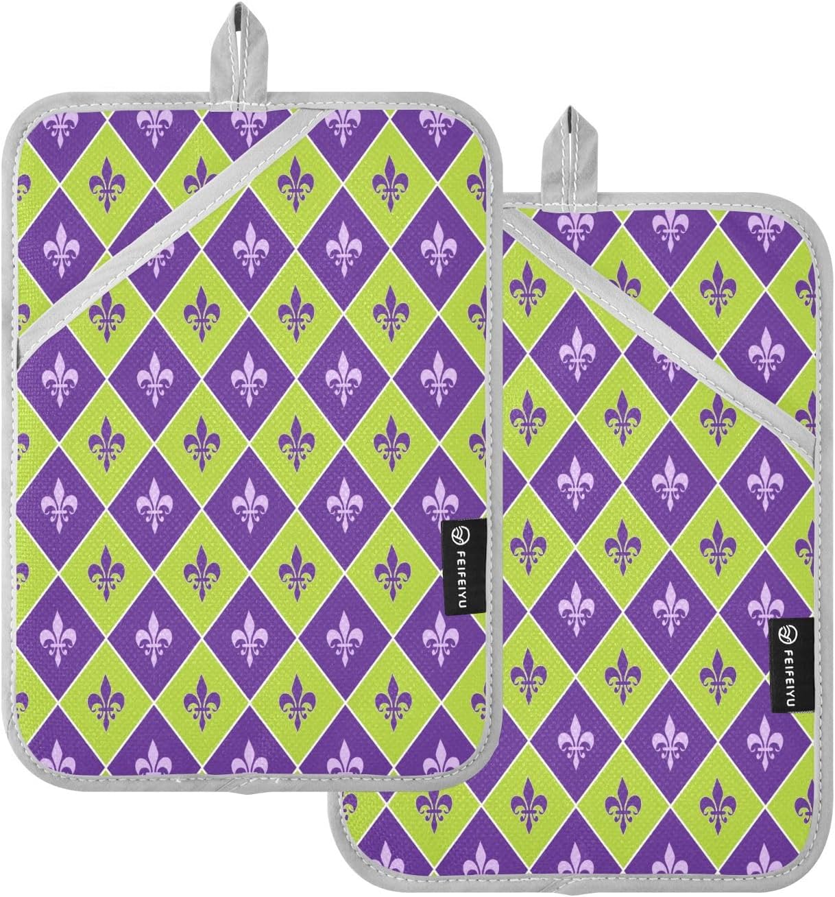 Kcldeci Heat-Resistant 2-Pack Potholders for Oven Mitts
