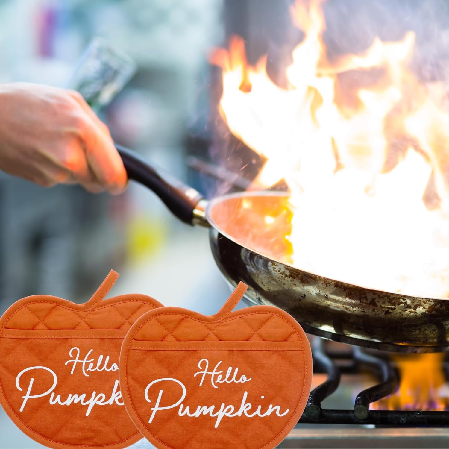 Hello Pumpkin Pot Holders
