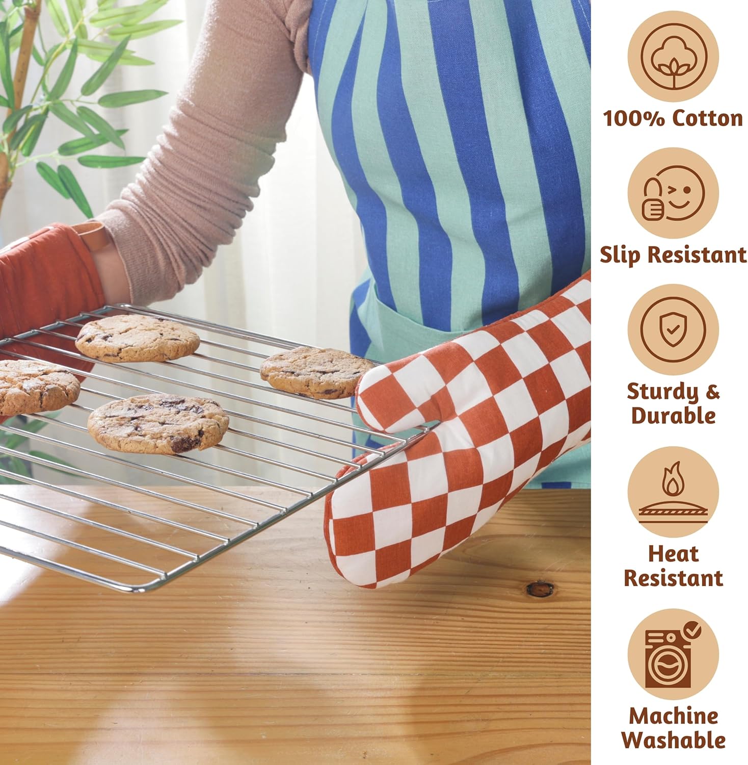 Heat-Resistant Silicone Oven Mitts for Cooking