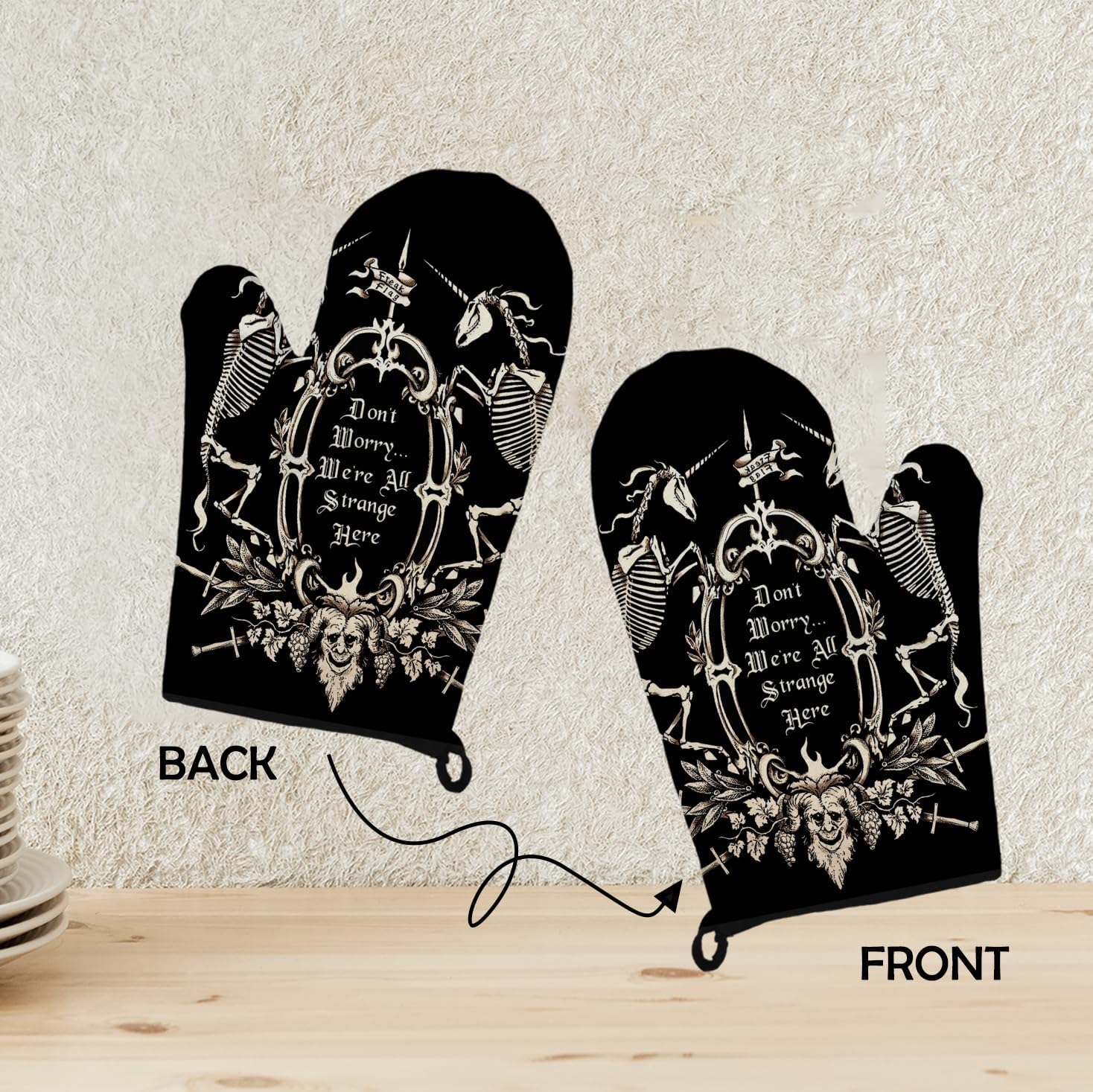 Spooky Halloween Oven Mitts and Potholders Sets