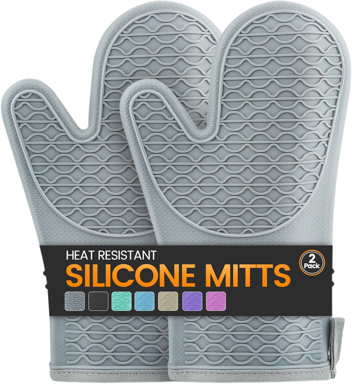 HEESEE Heat-Resistant Silicone Oven Mitts