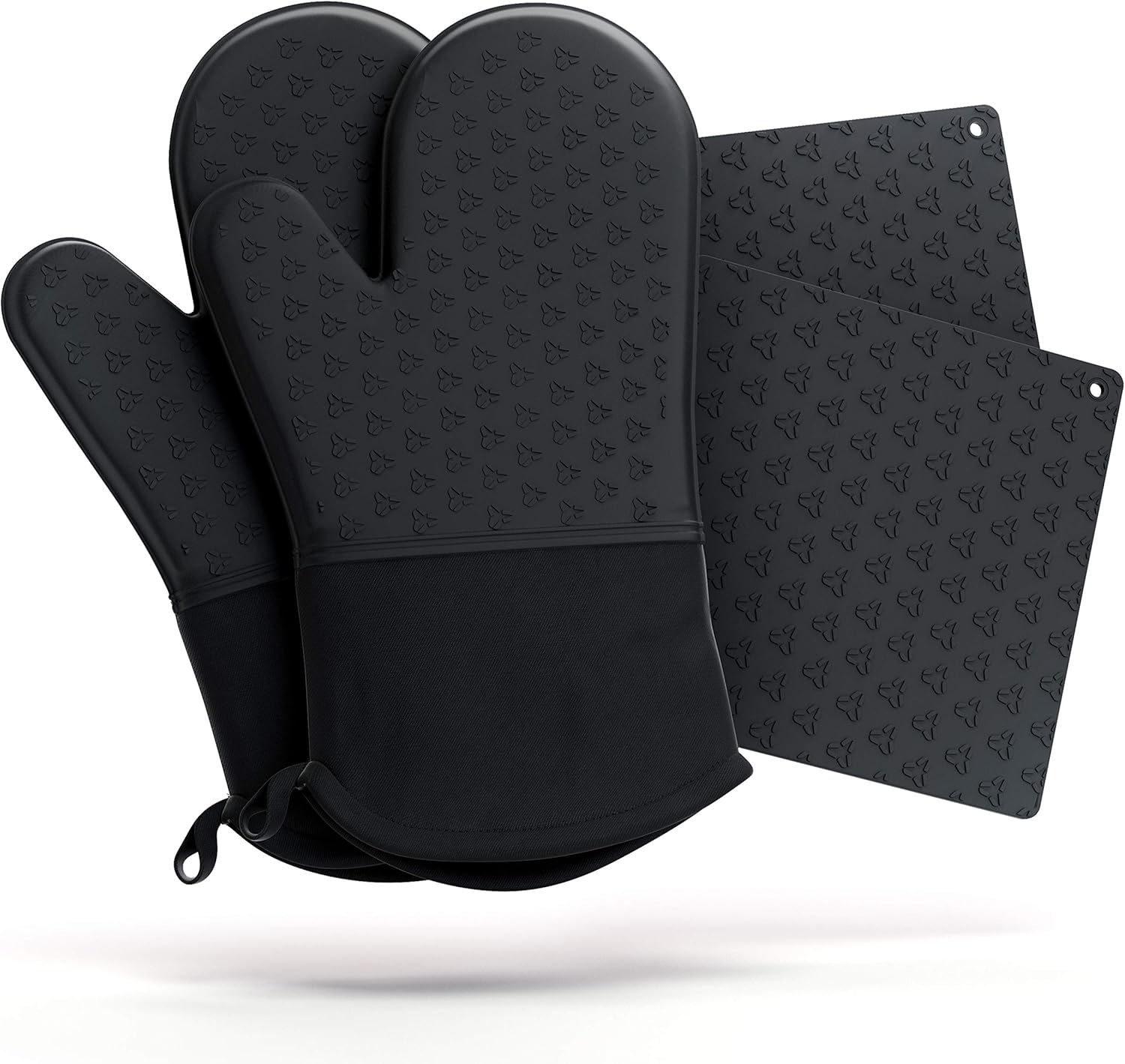 High-Quality 4-Piece Oven Mitt Pot Holder Set - Heat-Resistant Durable