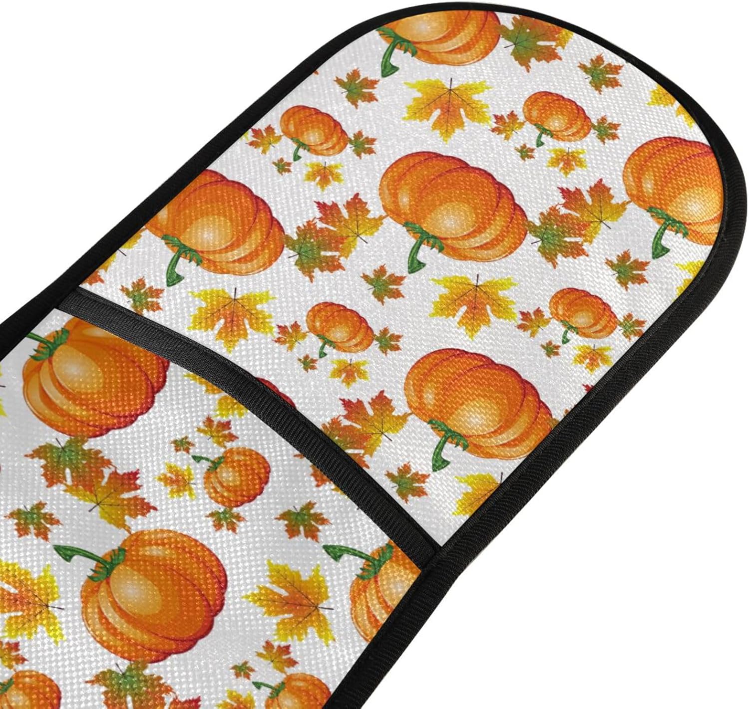 Double Oven Mitts with Halloween Leaves for Kitchen Use