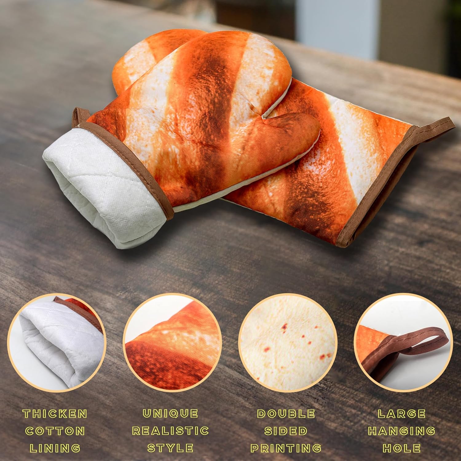 Funny Oven Mitts Baguettes and Burritos Cotton Oven Golves