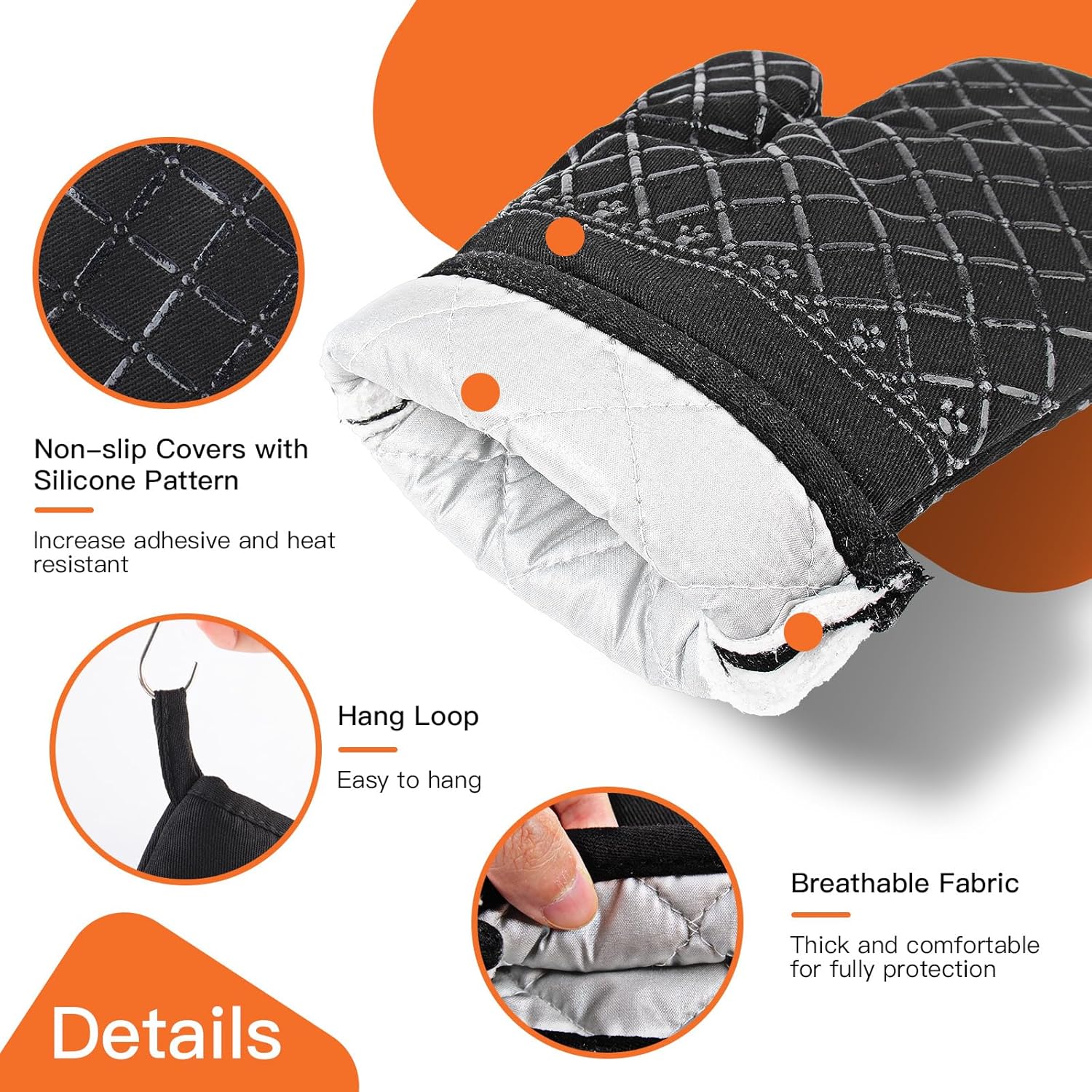 Oven Mitts Pot Holders Heat-Resistant Kitchen Tools by Philorn