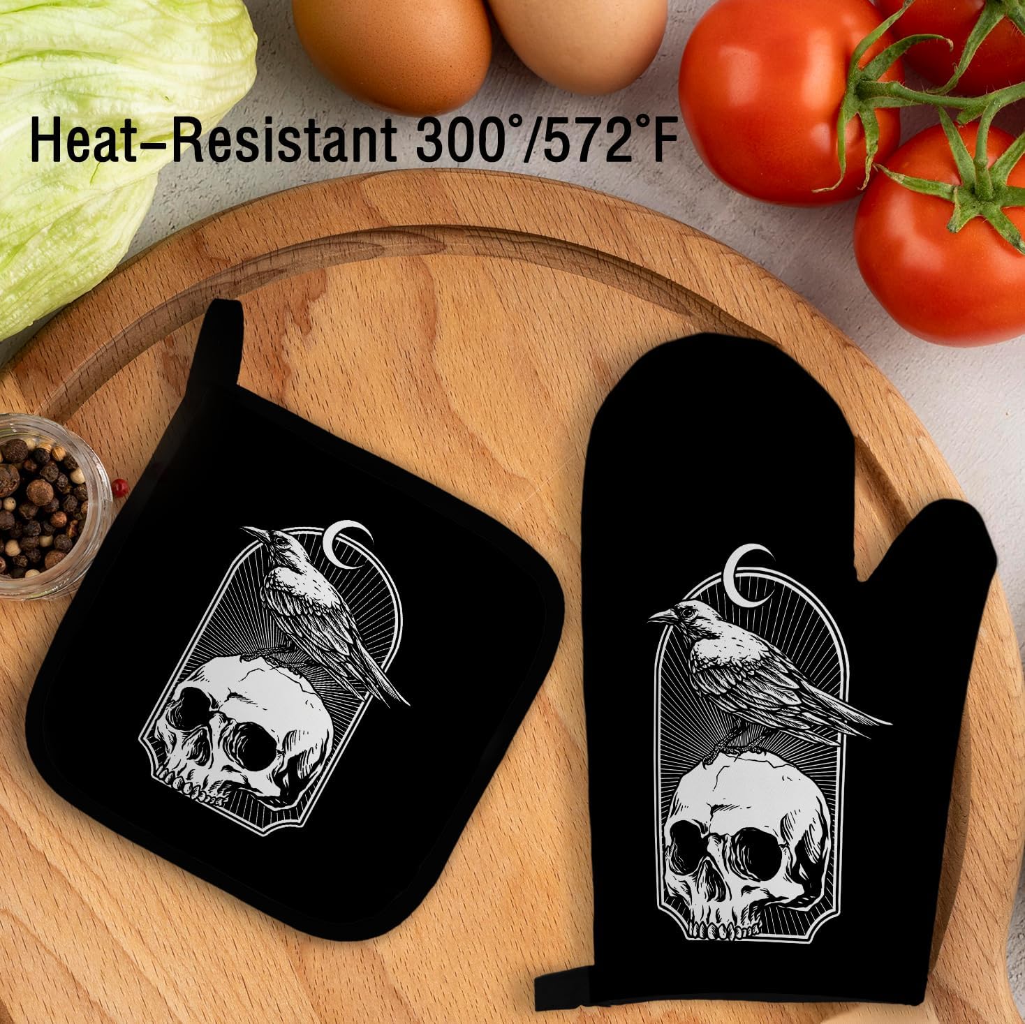 Gothic Skeleton Pot Holder Set