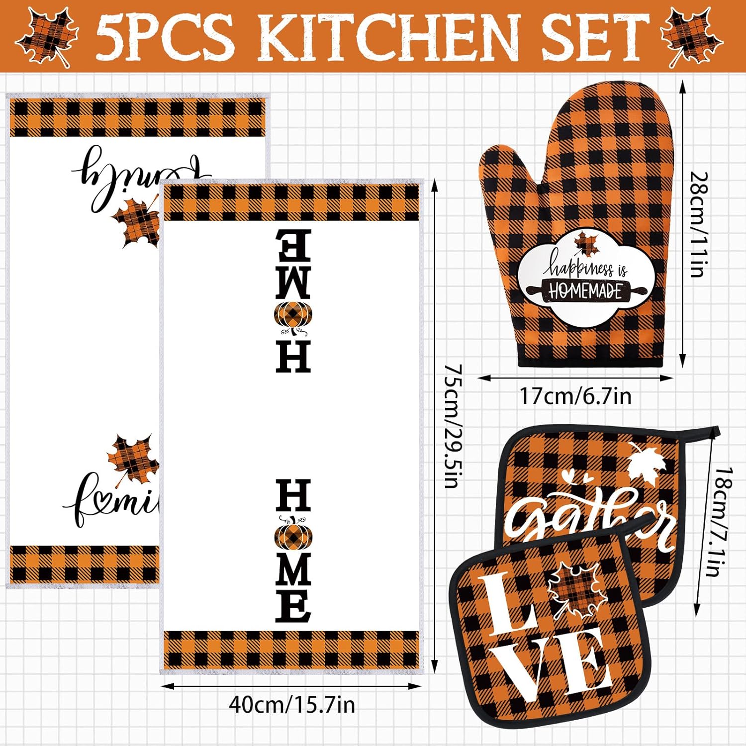Festive Thanksgiving Buffalo Plaid Set
