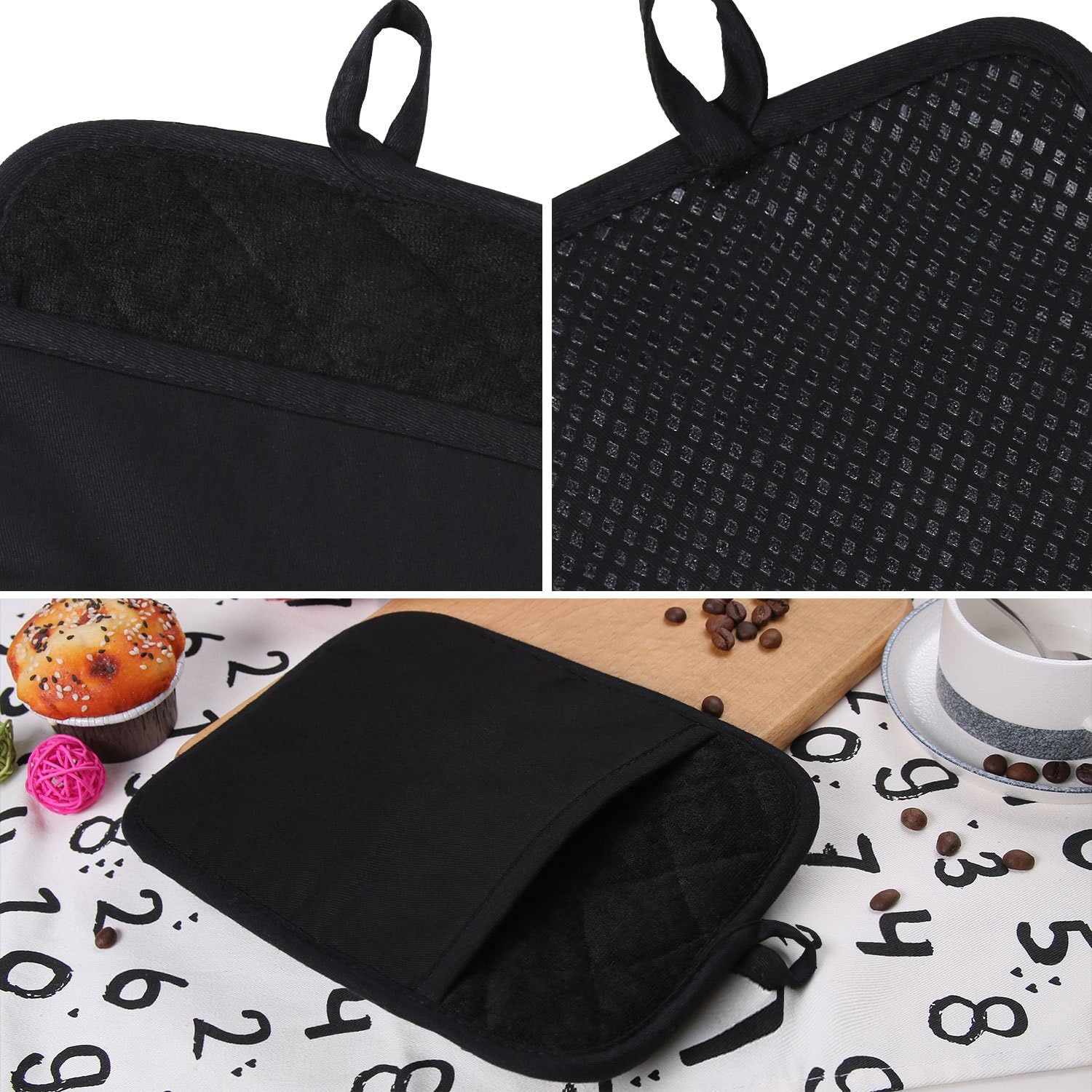 100 Cotton Silicone Potholders Set of 2
