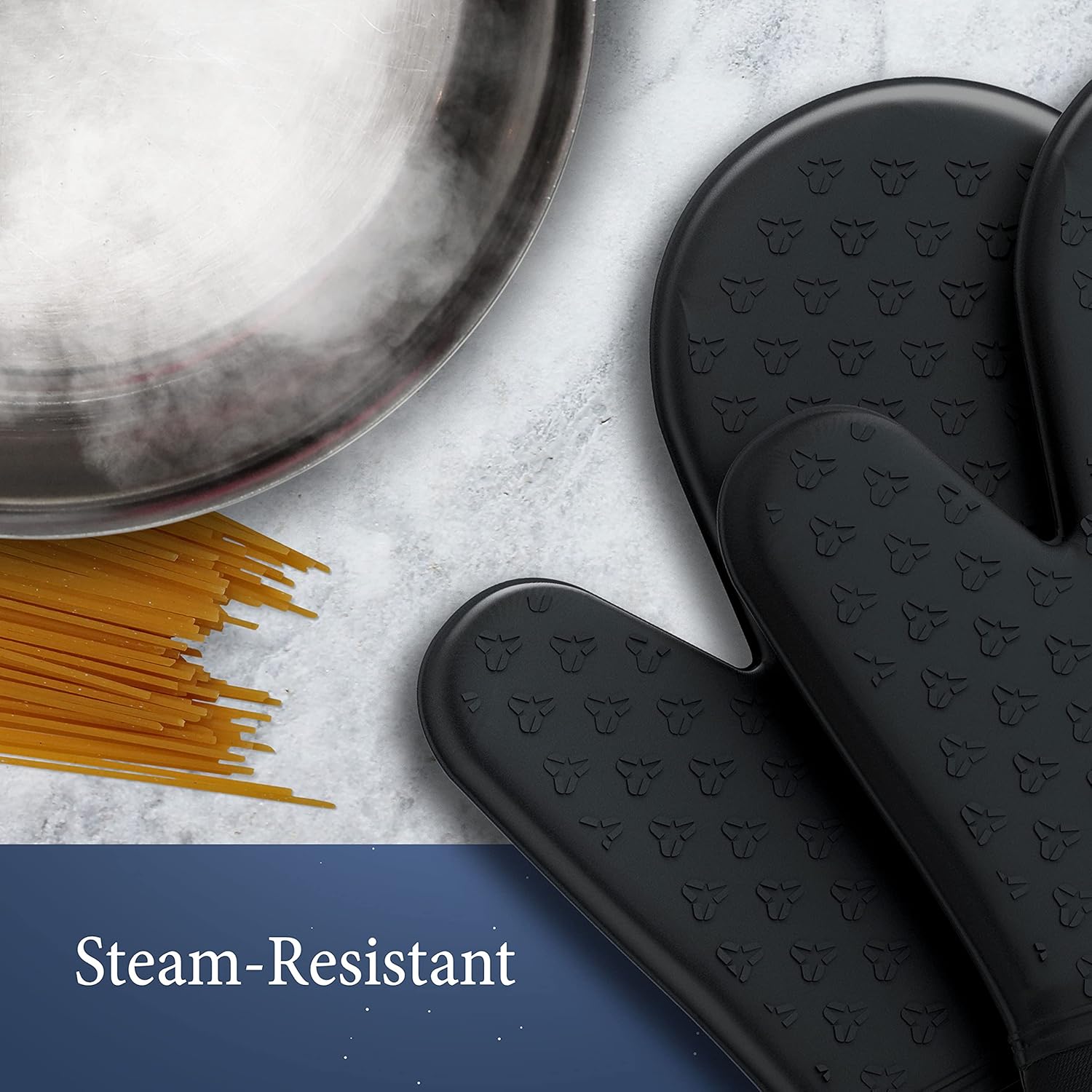 High-Quality 4-Piece Oven Mitt Pot Holder Set - Heat-Resistant Durable