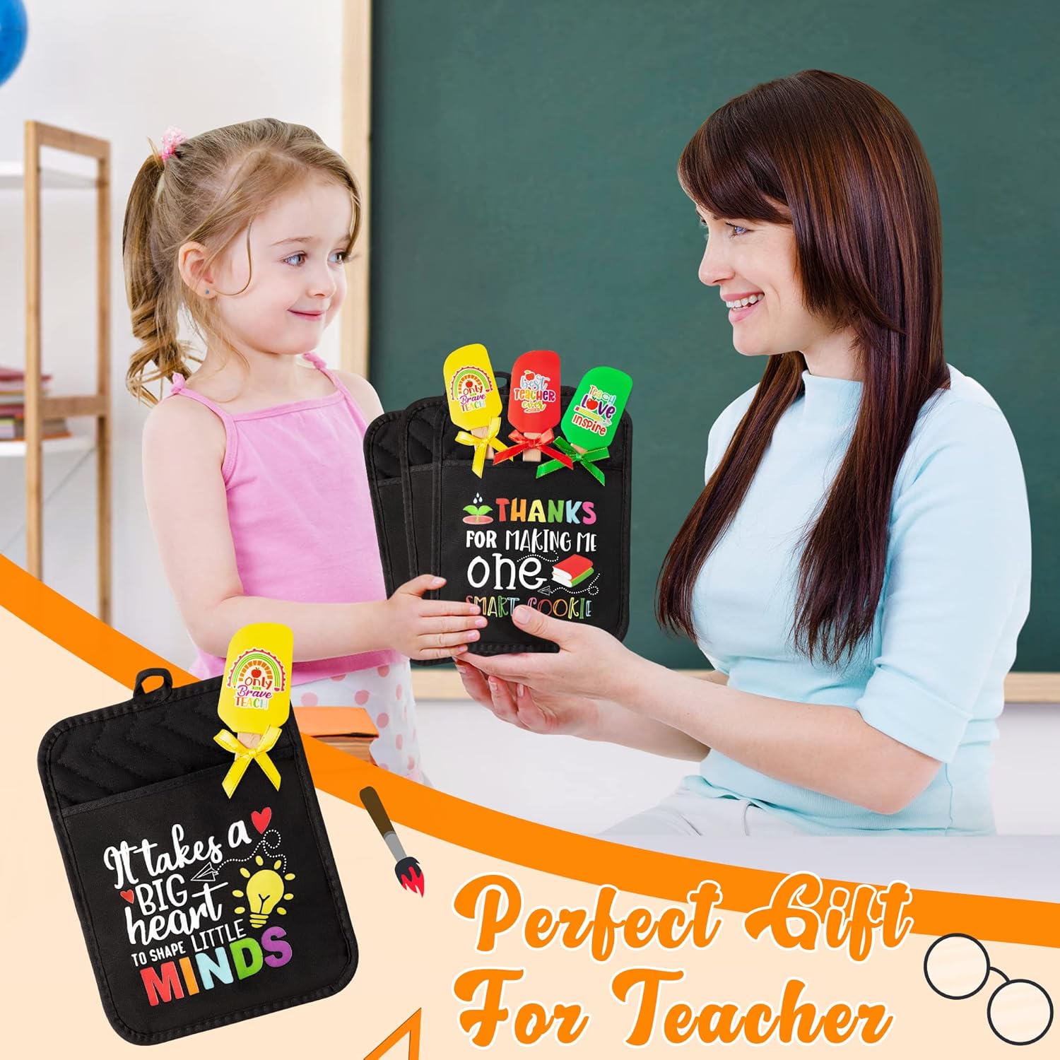 R HORSE 6Pcs Funny Baking Pot Holders Silicone Spatula Set Teacher Gifts