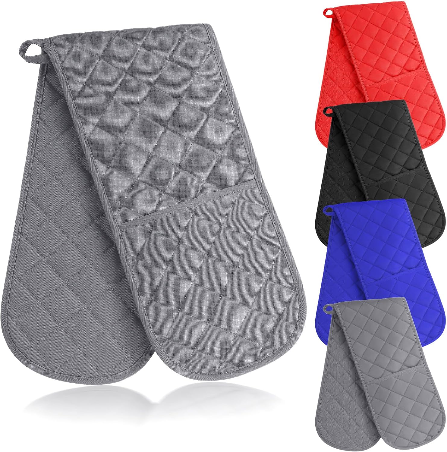 TecUnite 4-Piece Heat-Resistant Oven Mitt Set Durable Kitchen Essentials