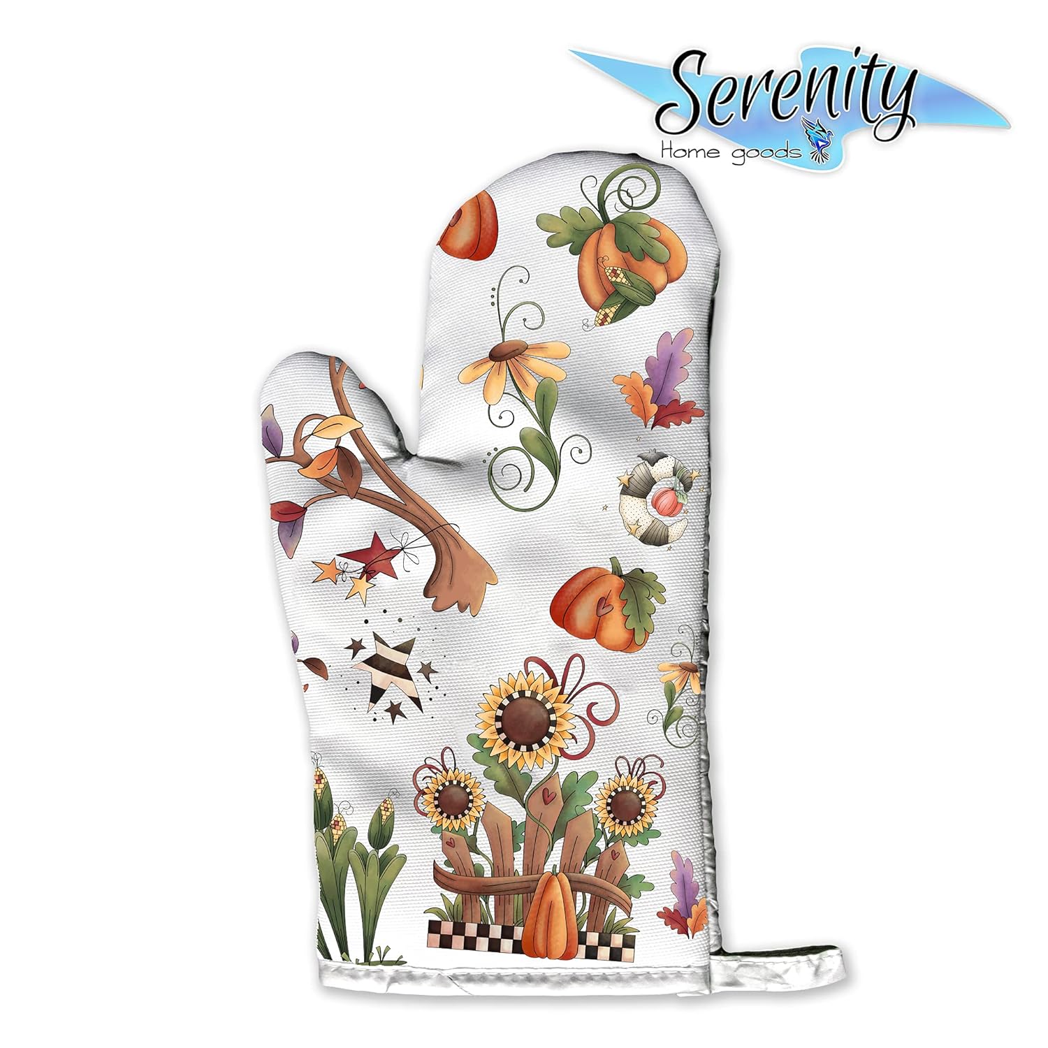 Autumn Fall Halloween Potholder Oven Mitt Set