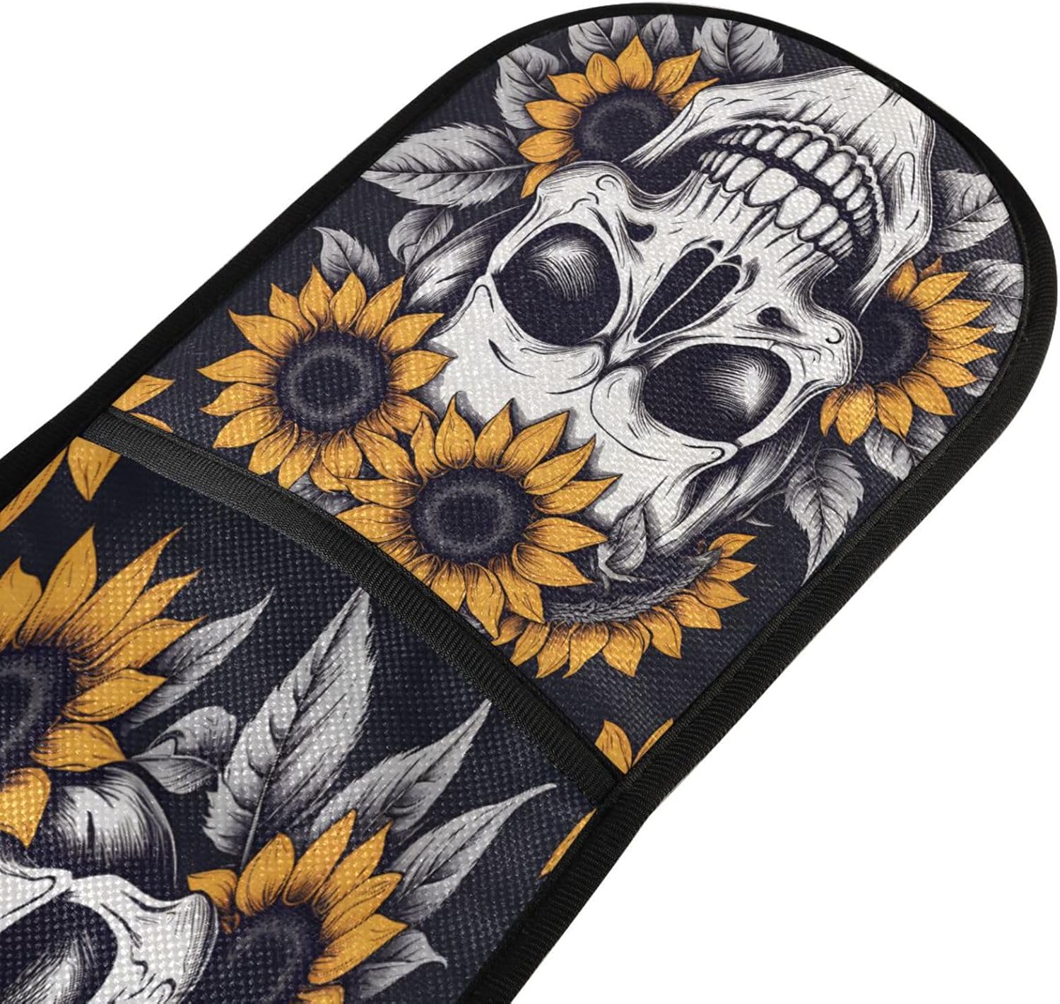 Quteprint Halloween Skull Sunflower Oven Mitts