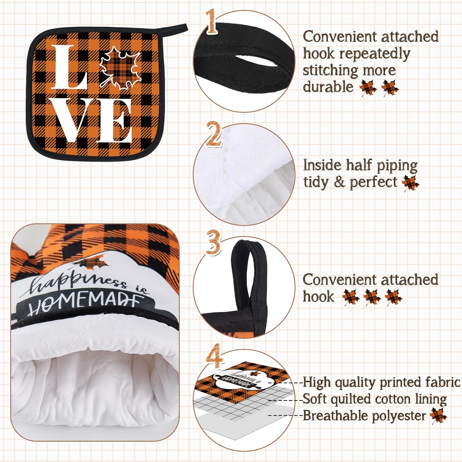 Festive Thanksgiving Buffalo Plaid Set