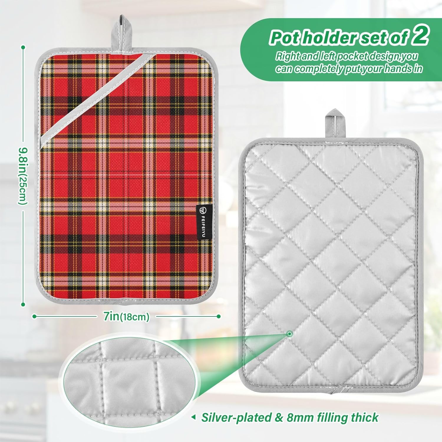 KBrilliant Heat-Resistant Potholders