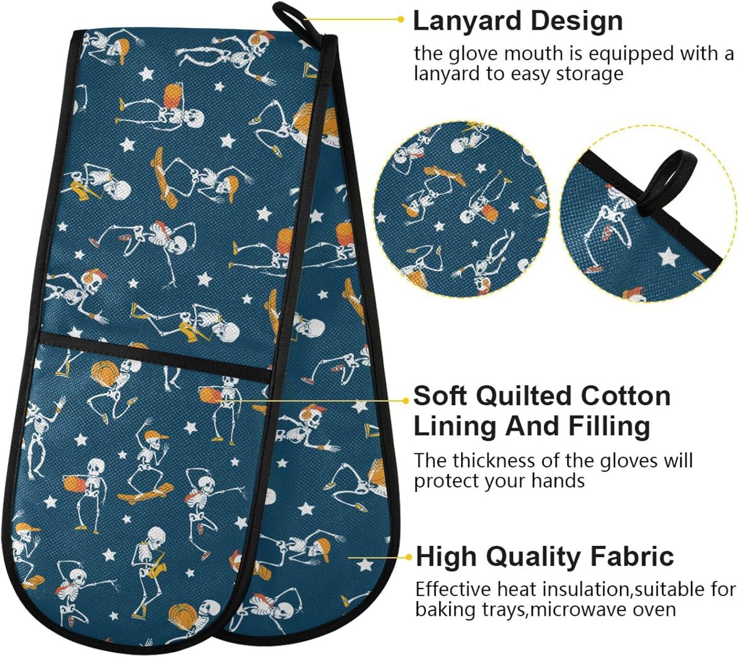 Continenet Cooking Heat-Resistant Oven Mitt for Halloween Kitchen Use