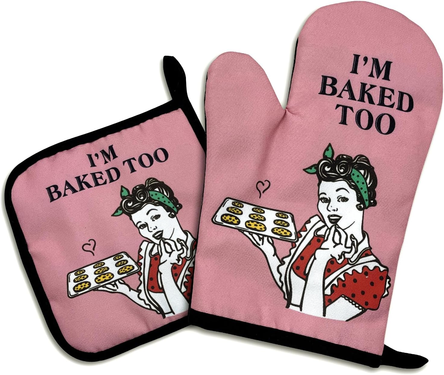 I Am Baked Too Funny Oven Mitts Set of 2