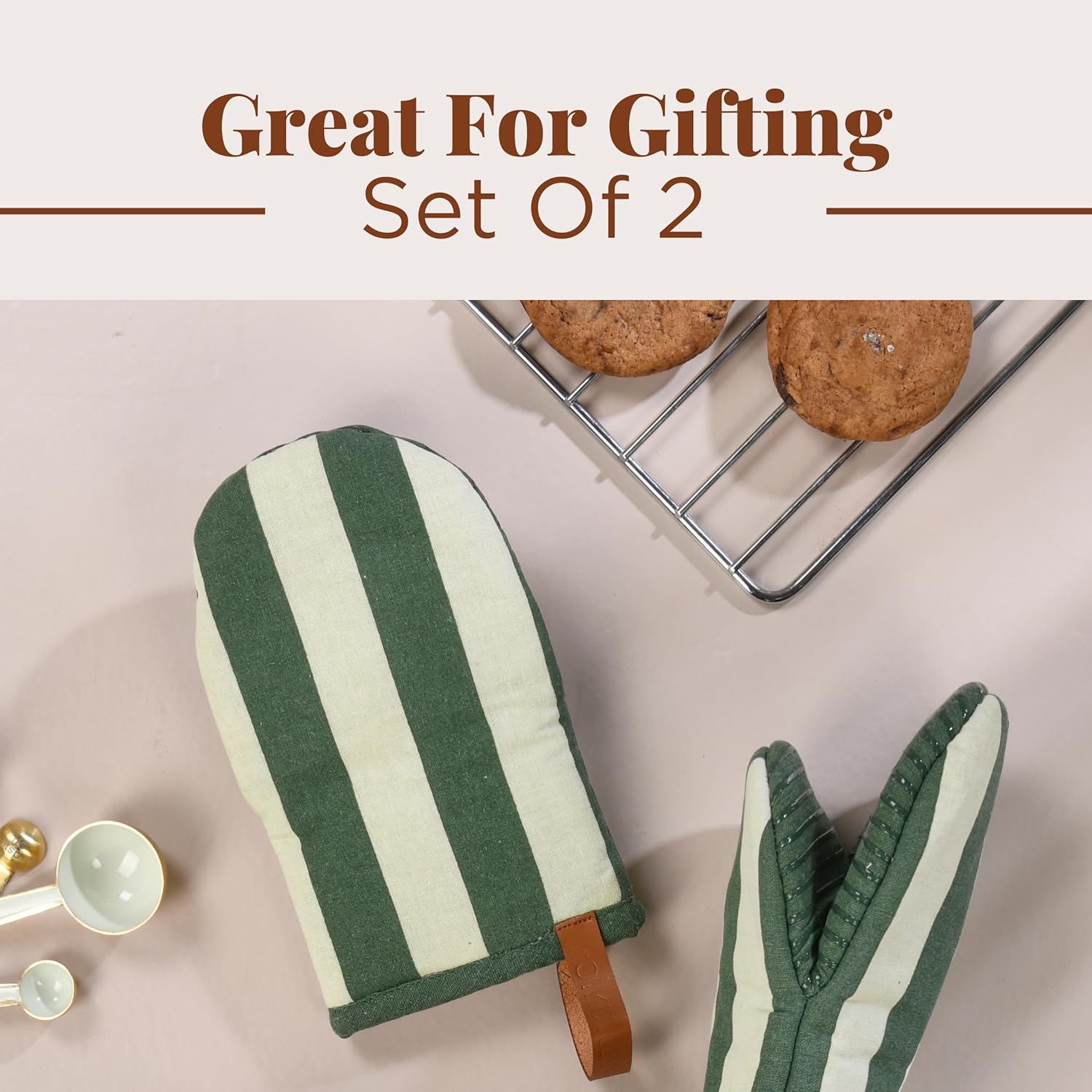 Folkulture Mini Oven Mitts Heat Resistant 575 x 9 Set of 2