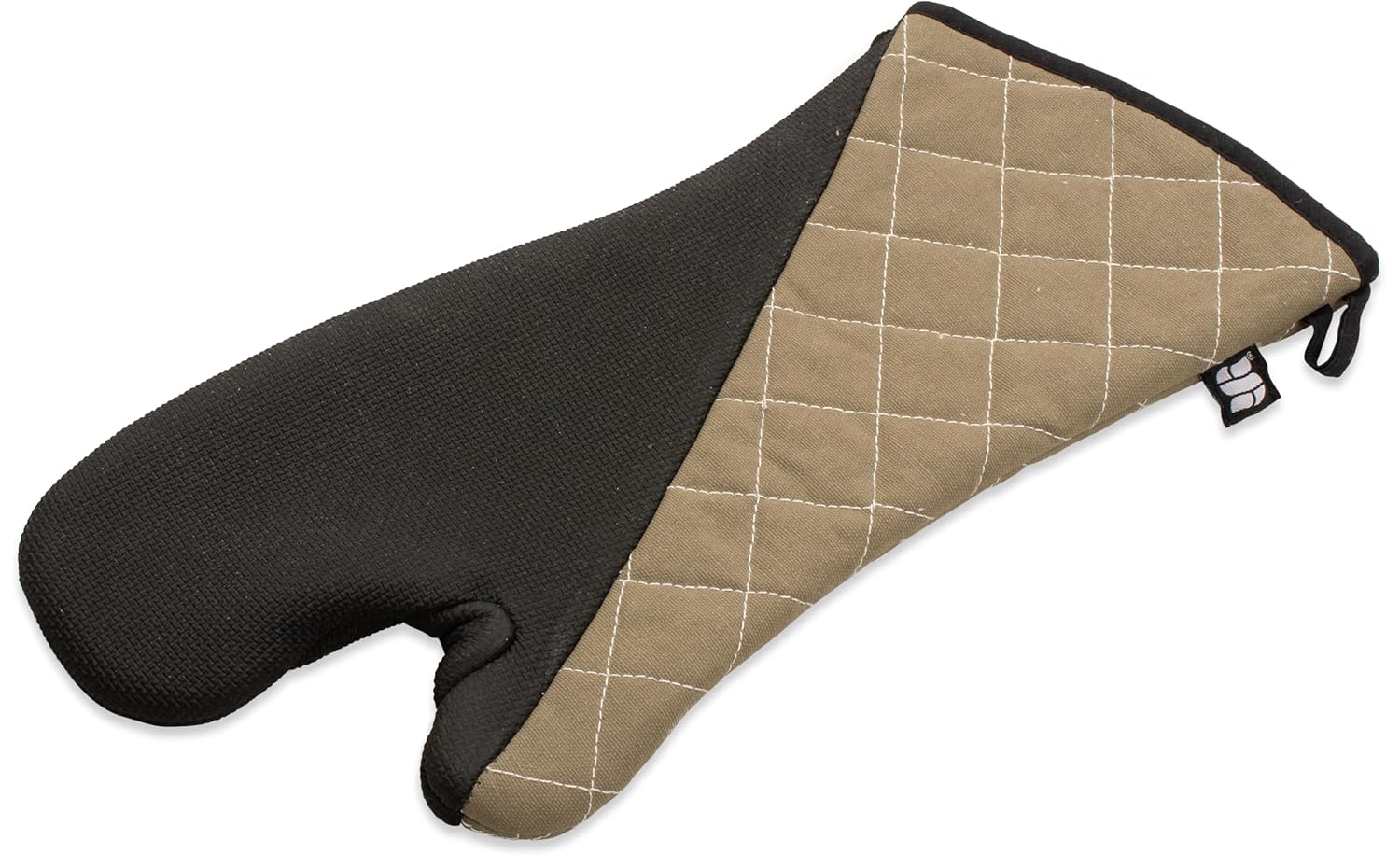 Oven mitt with temperature protection and ambidextrous grip